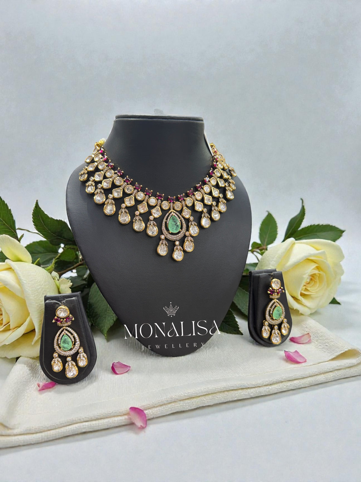 Zaria Polki Designer Necklace Set