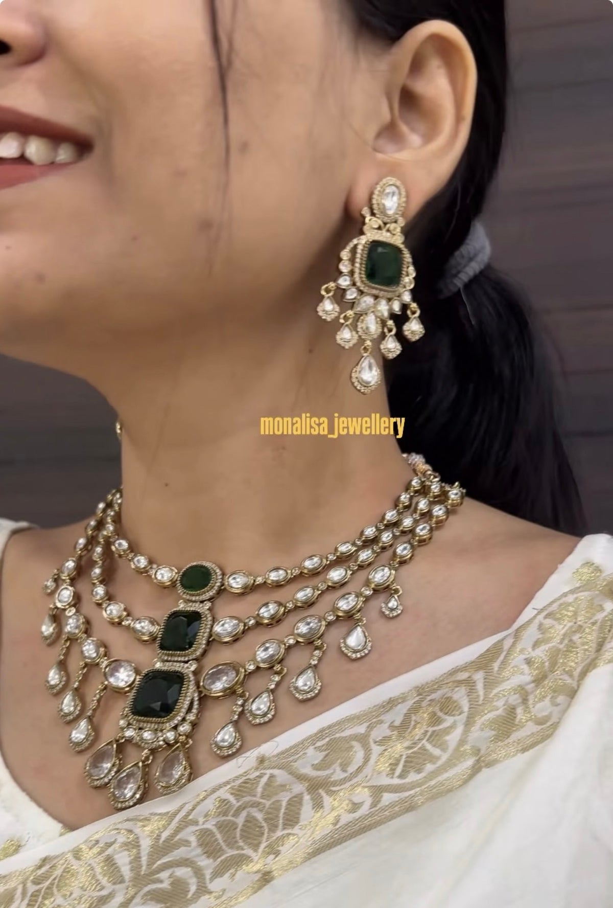Ritvi polki Designer Necklace Set