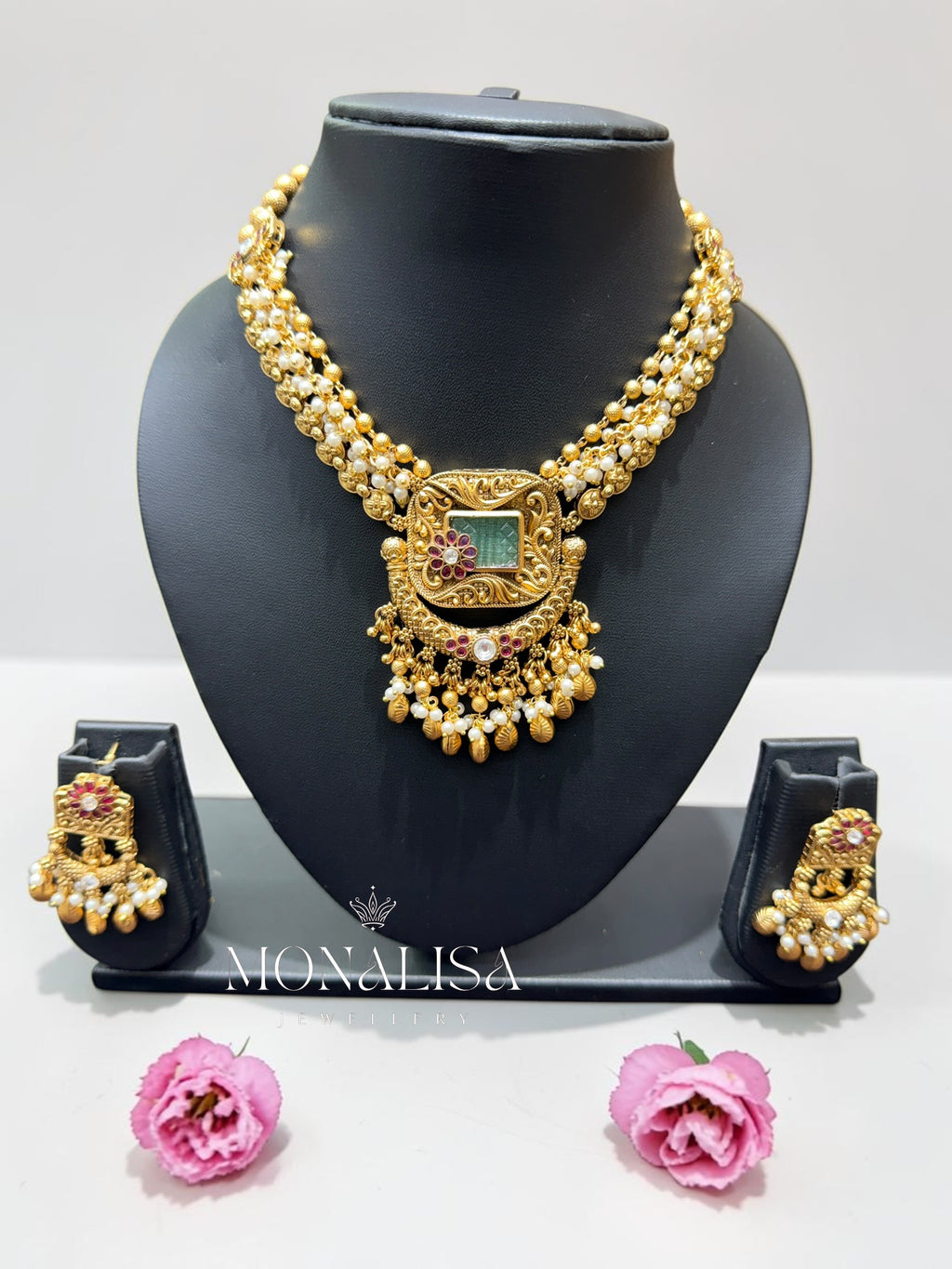 Nitiksha Antique designer Necklace Set
