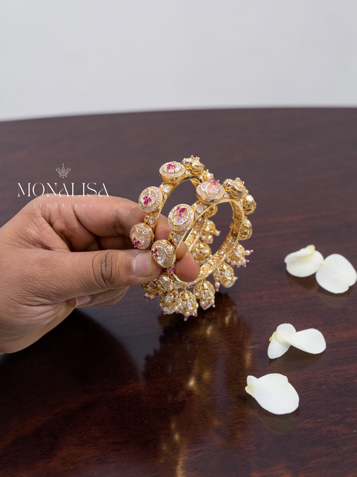 Jhumki Kalira Polki Designer Bangles