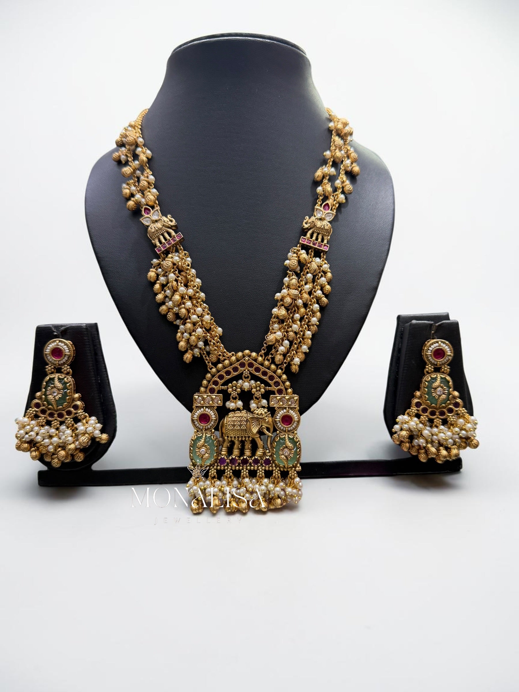 Gajraj Antique designer long Necklace Set