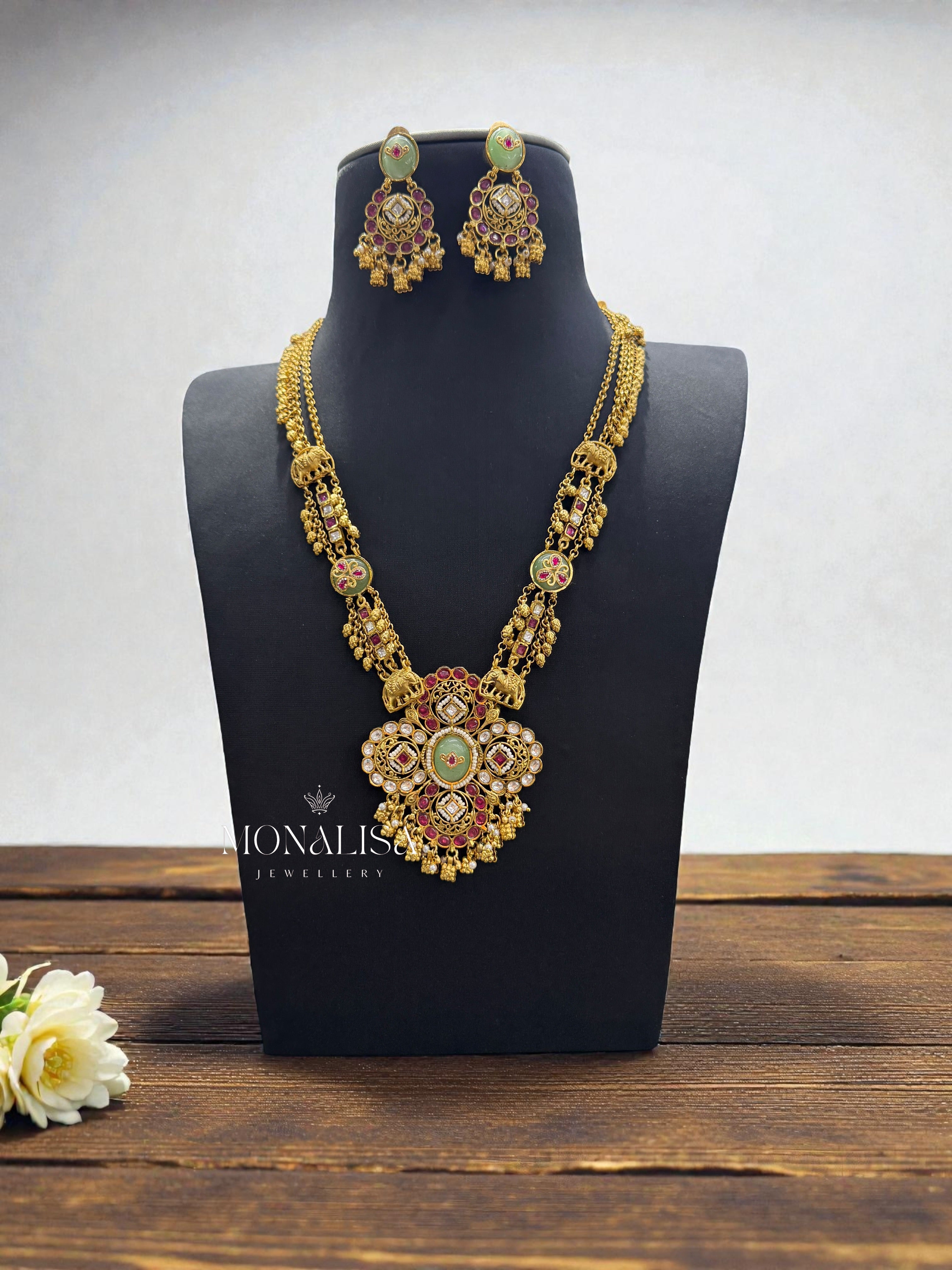 Kyara Antique designer long Necklace Set