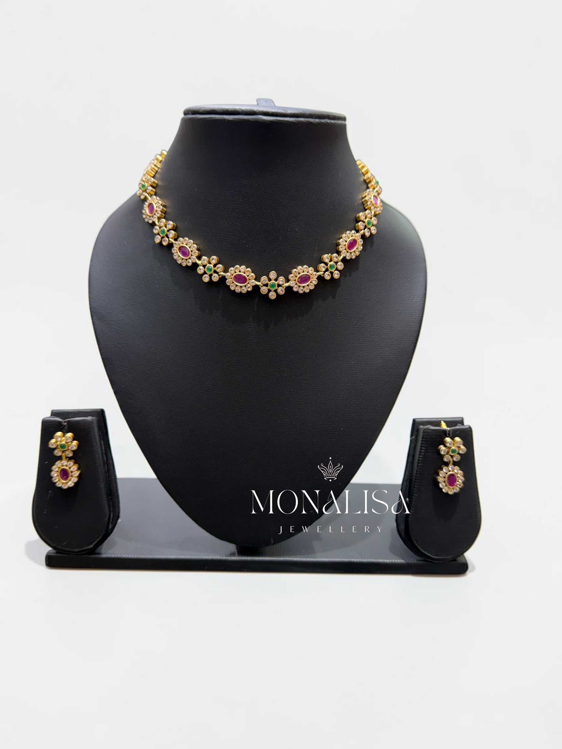 Jivika Ruby designer Necklace Set