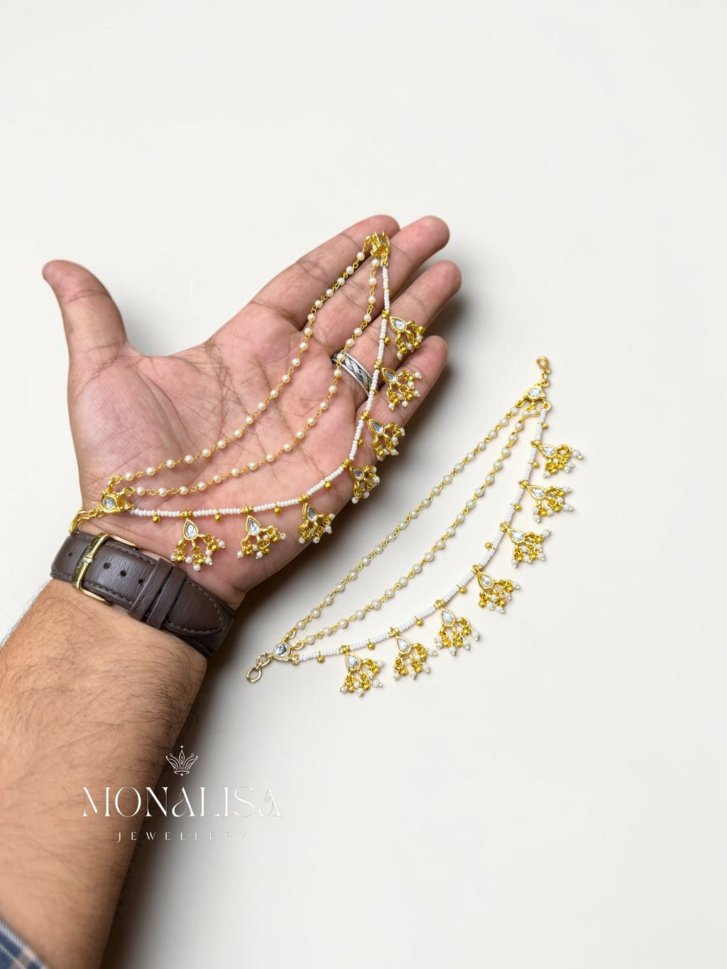 Krishvi Polki Designer Ear chain