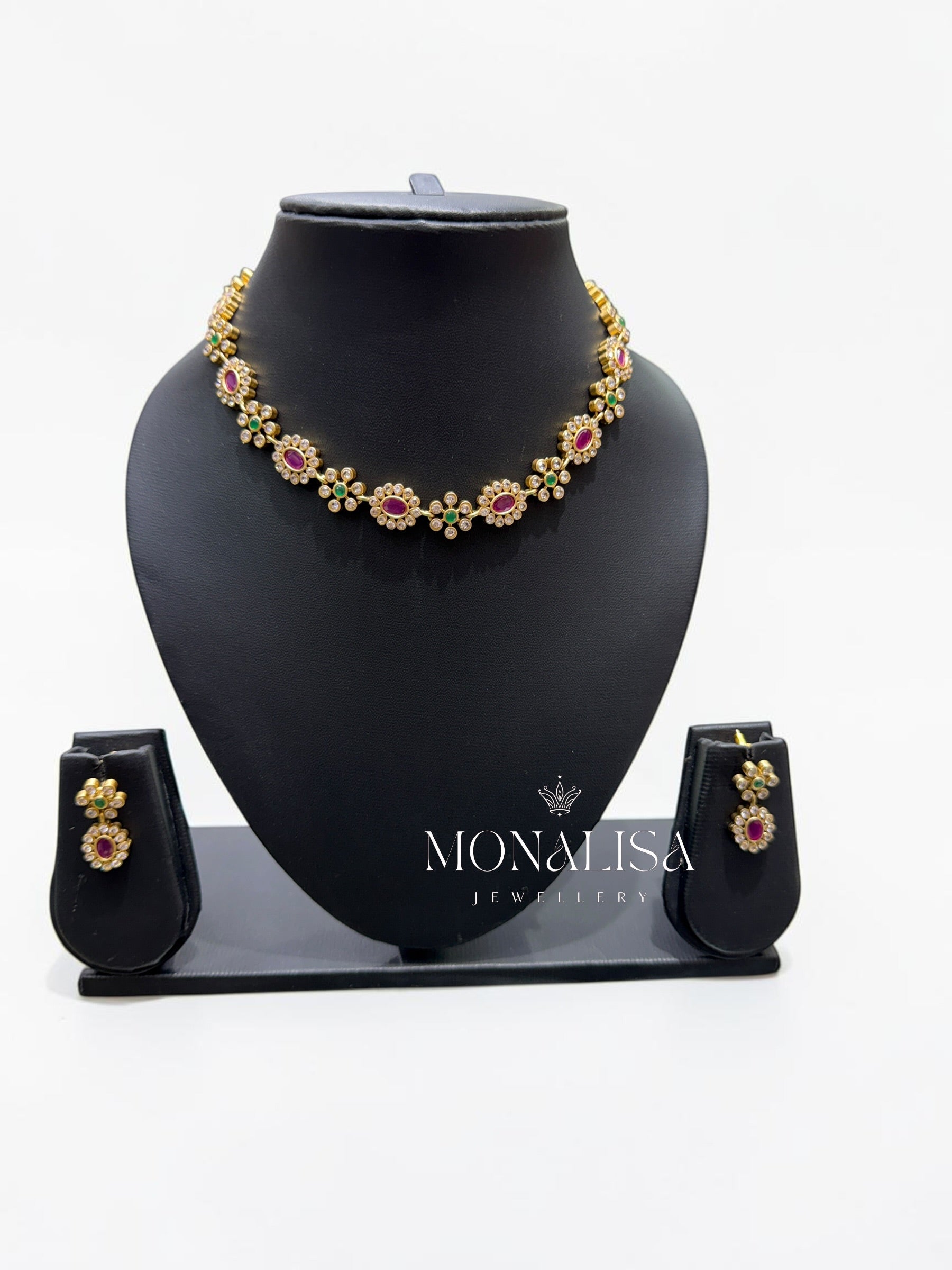 Jivika Ruby designer Necklace Set