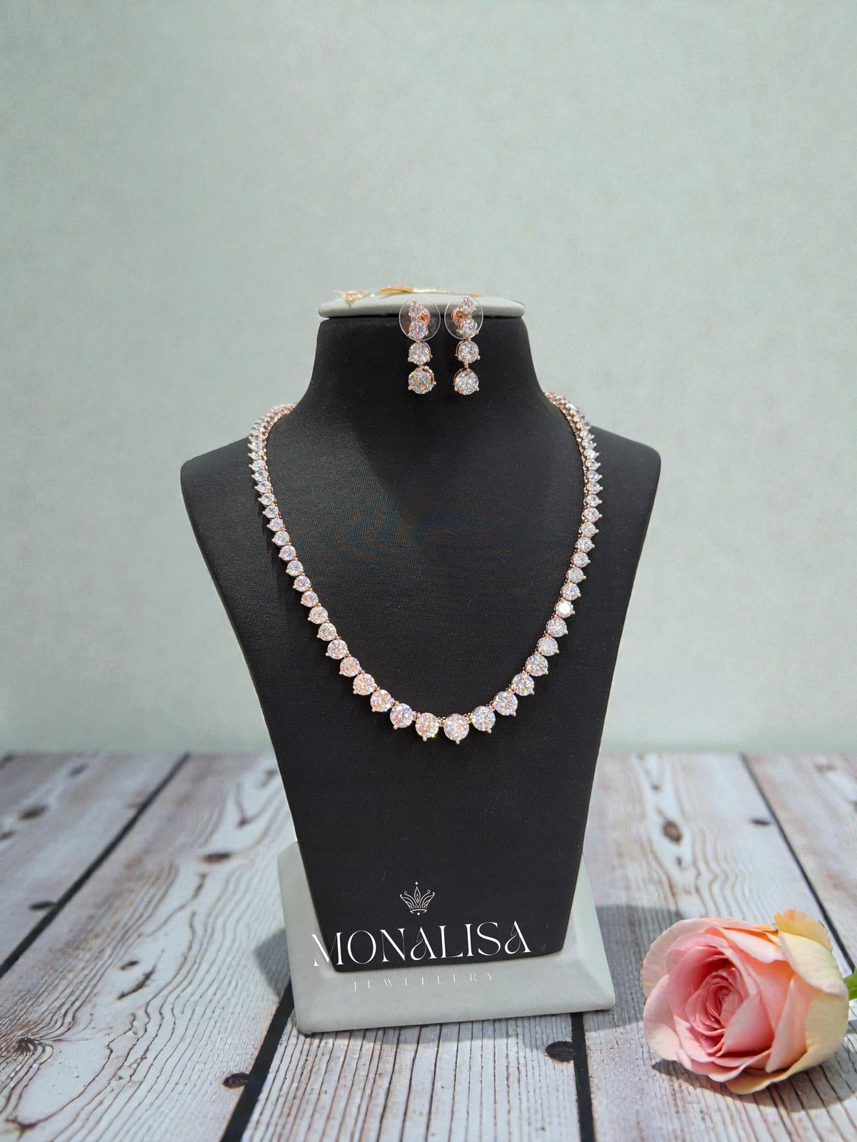 RoseGold Single Line Solitaire Imported set