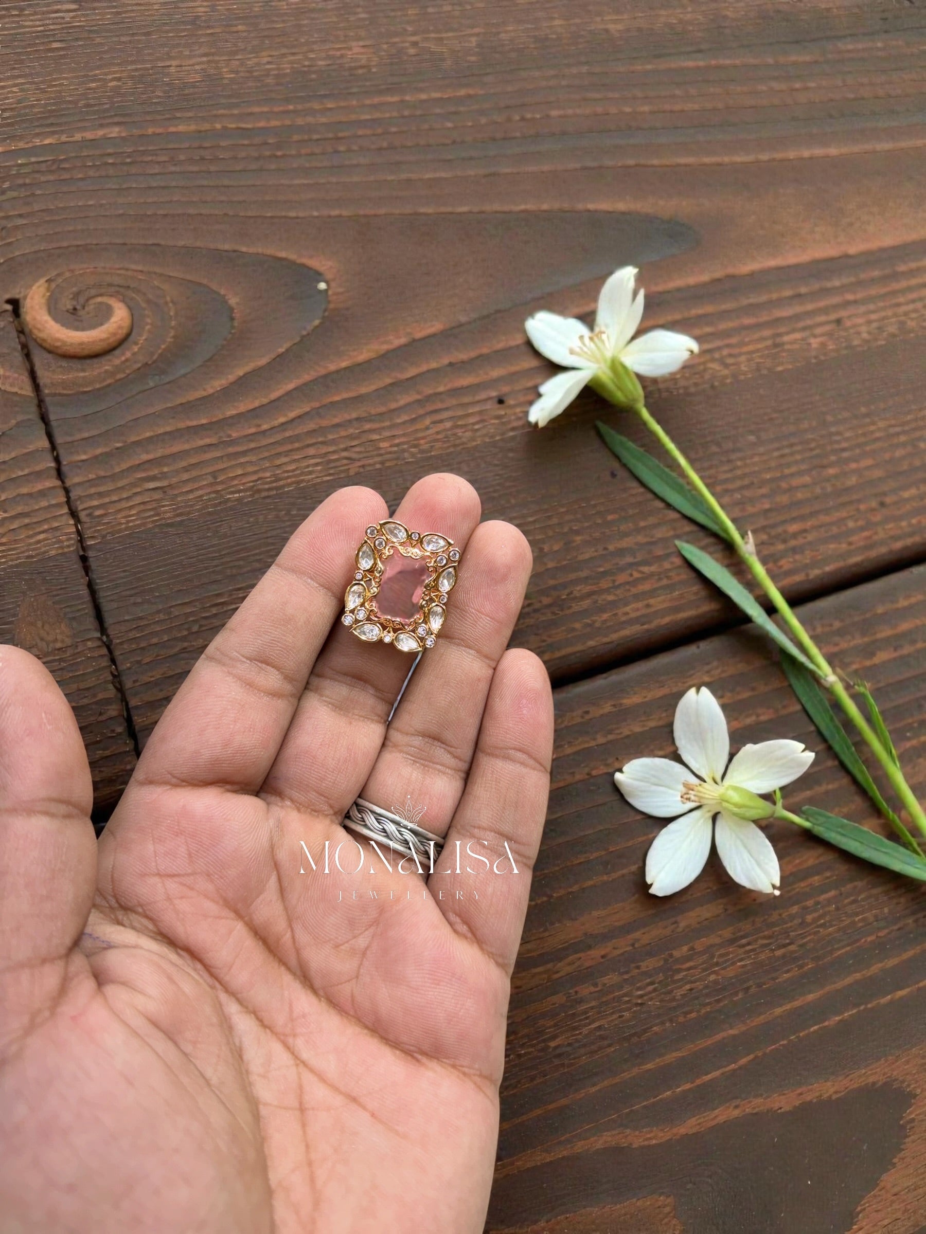 Ridha Polki Designer Ring