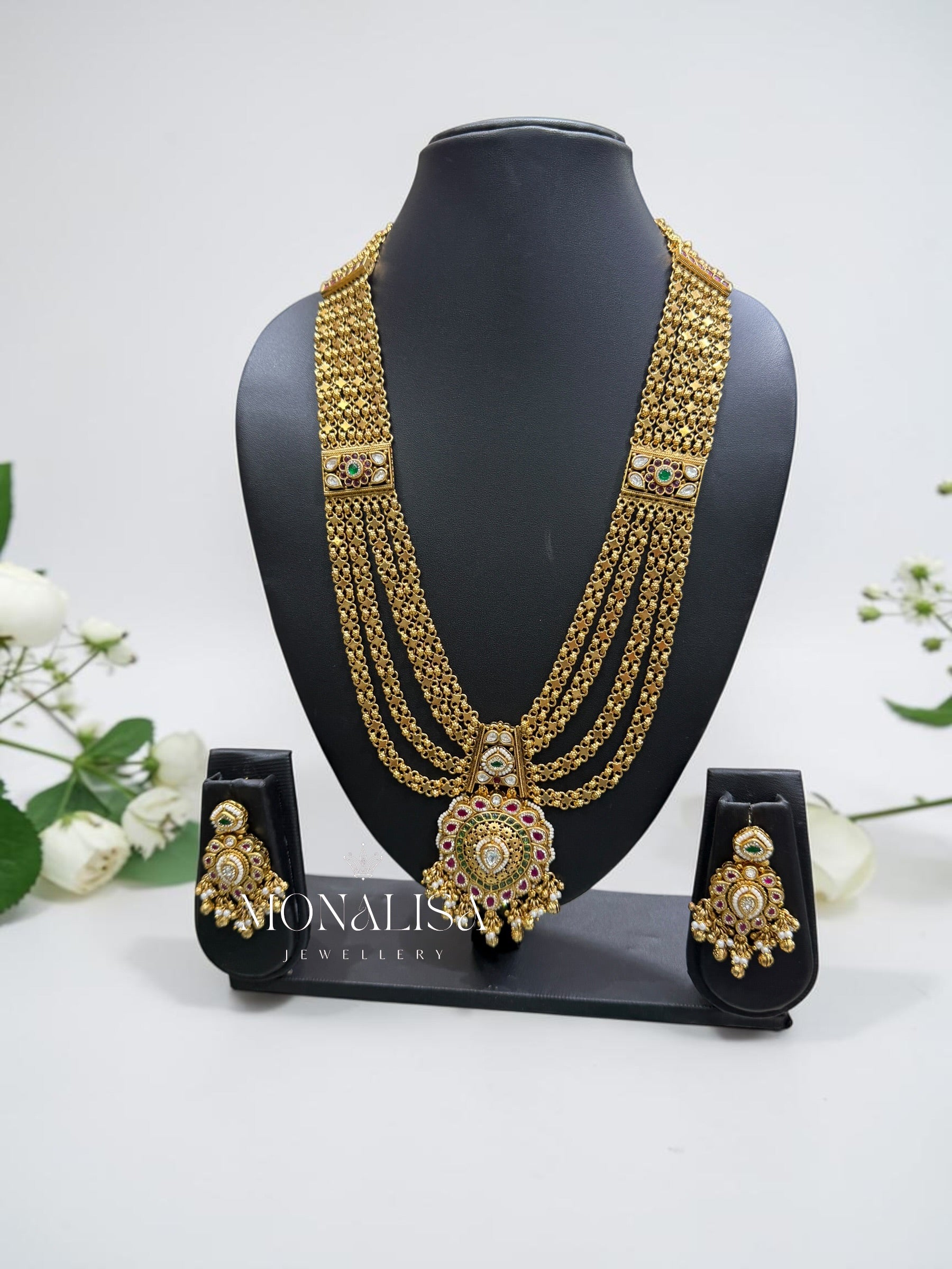 Maharani Antique designer long Necklace Set