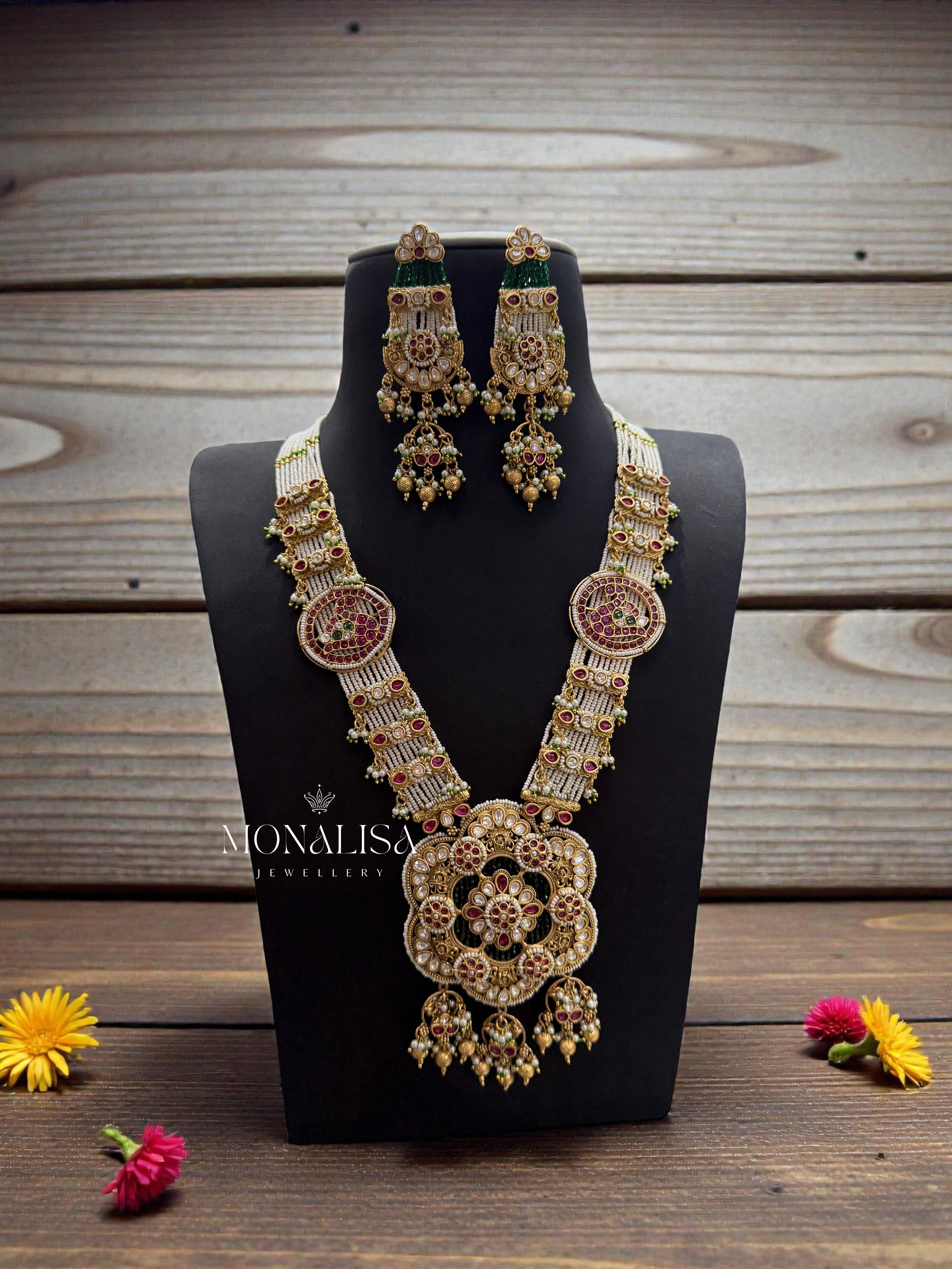 Risha Antique designer long Necklace Set