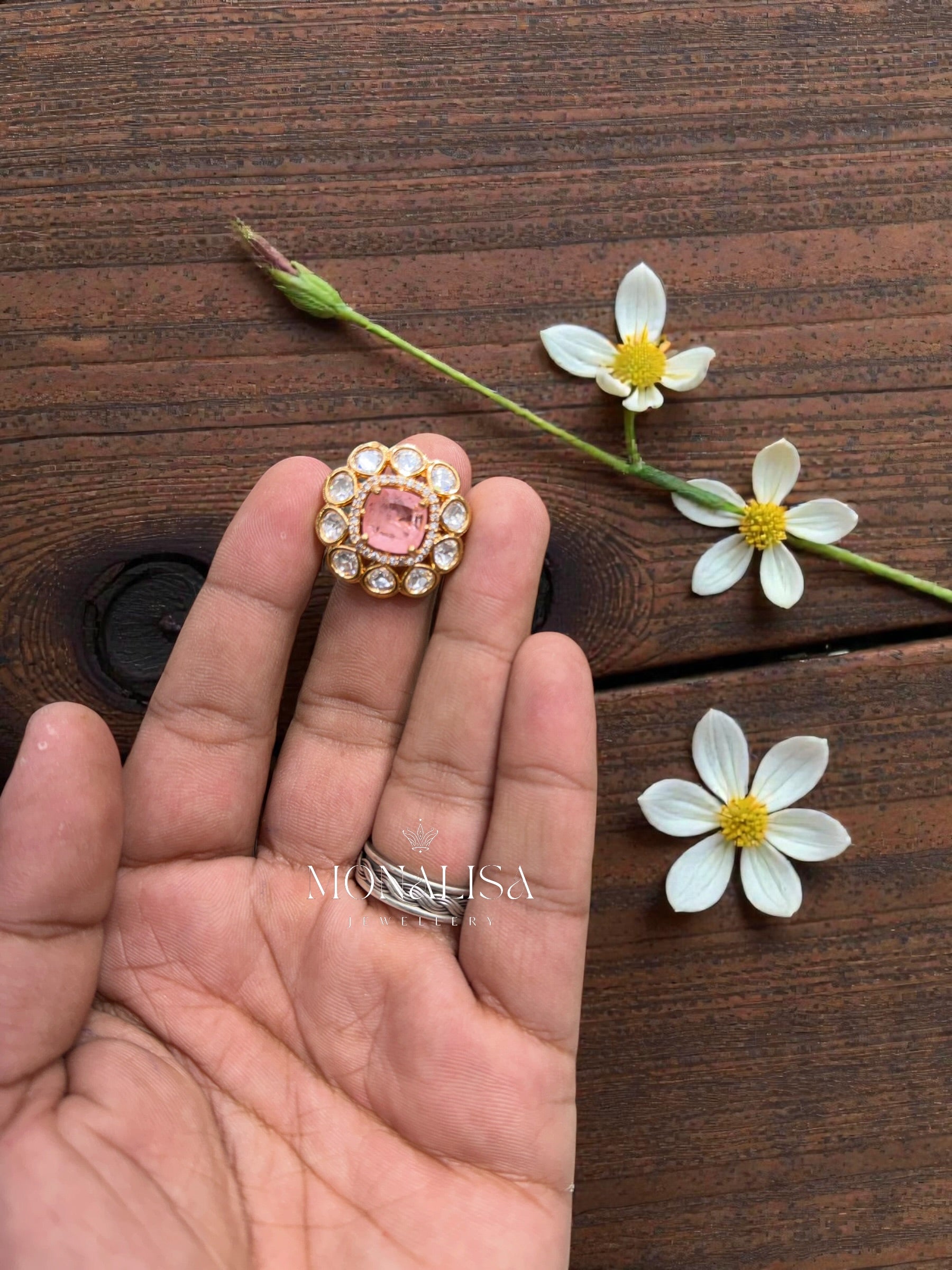 Ravina Polki Designer Ring