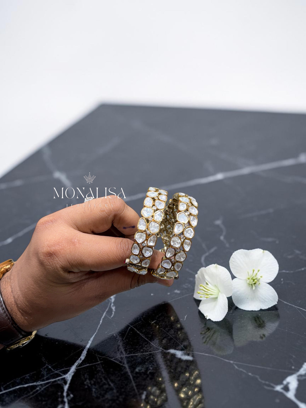 Rebura Polki Designer Bangles