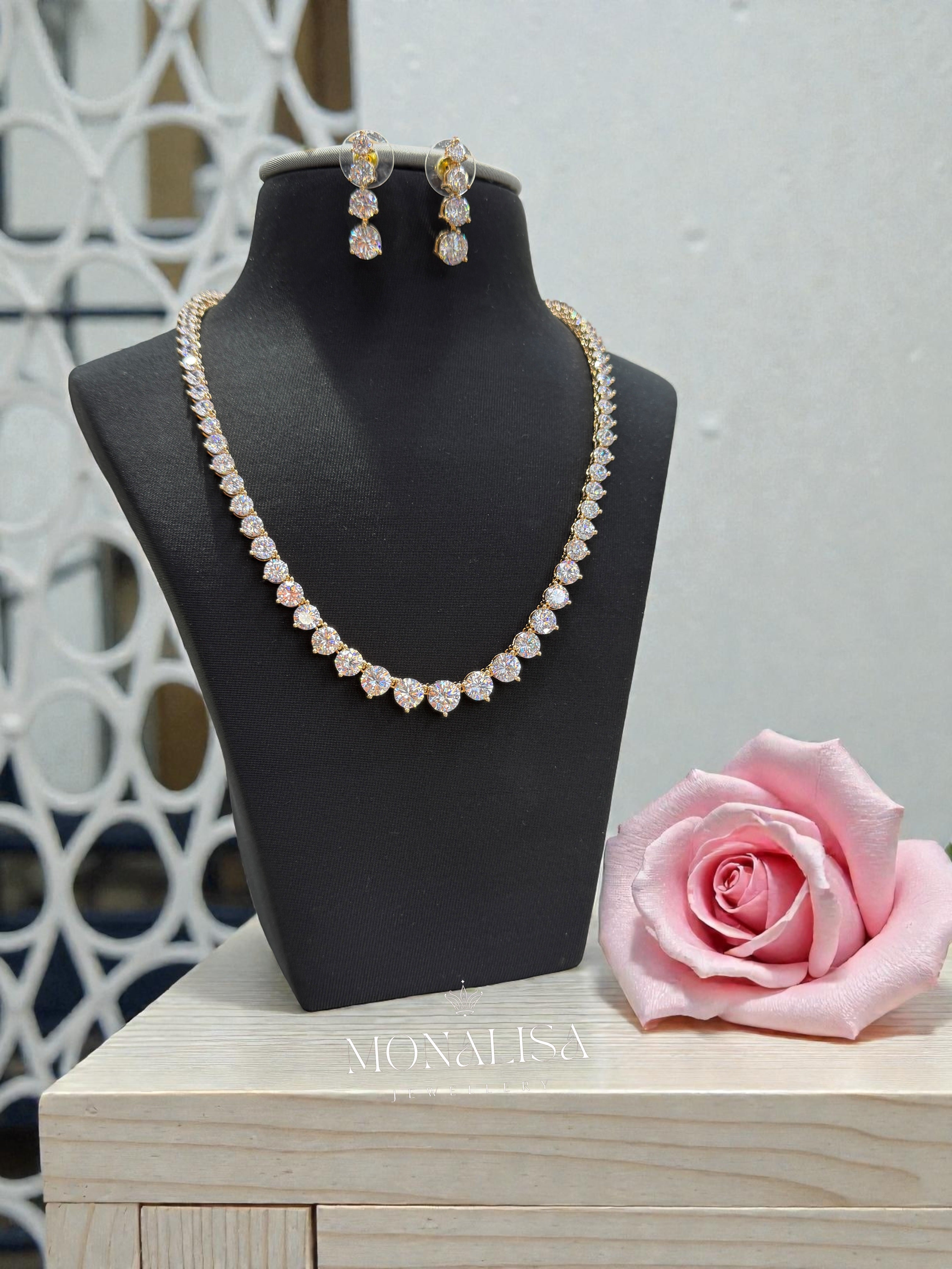 Golden Single Line Solitaire Imported set