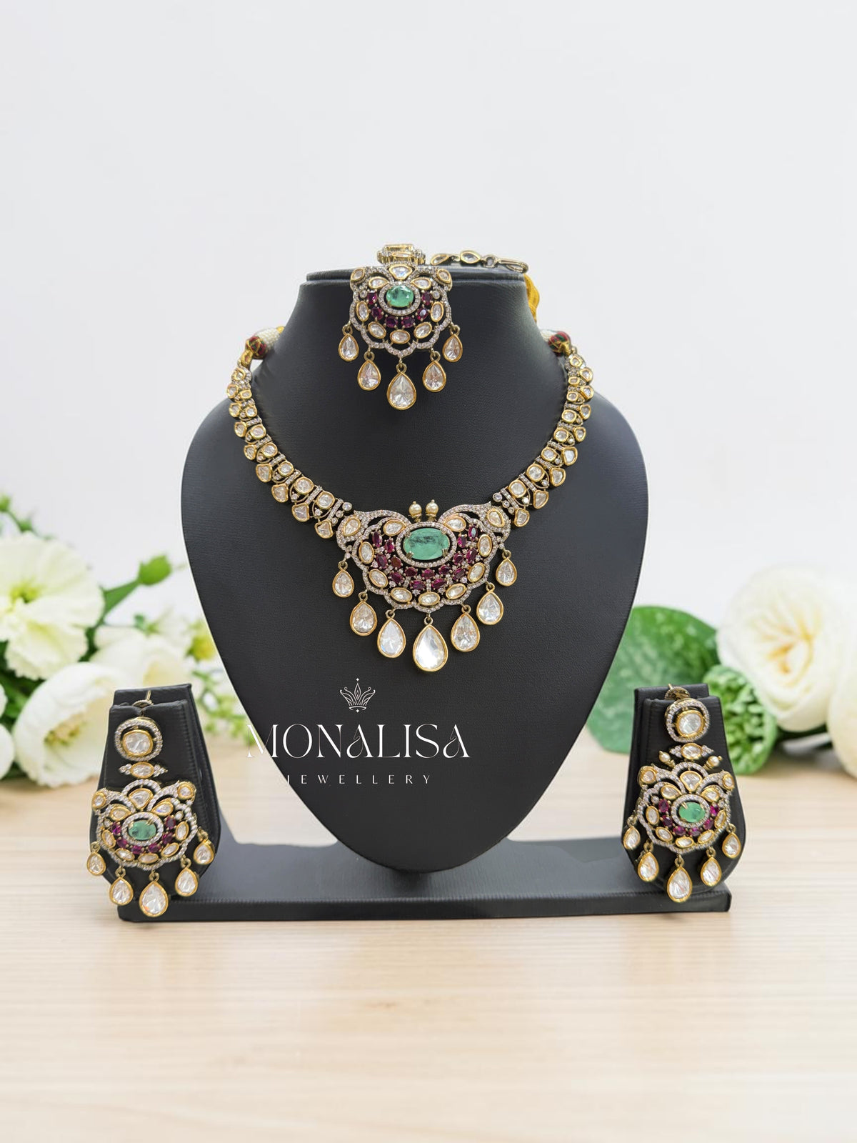 Diya Polki Designer Necklace Set