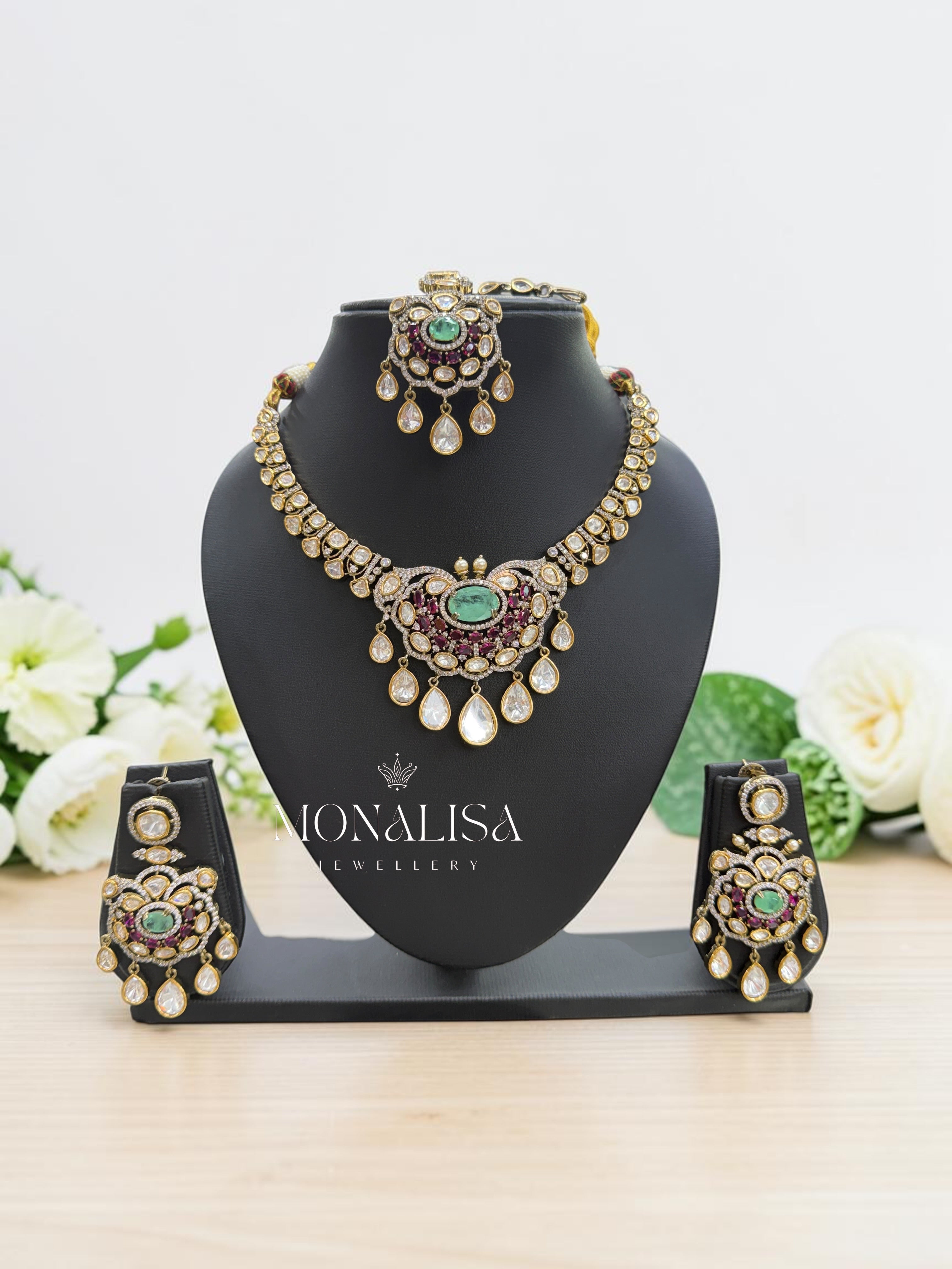 Diya Polki Designer Necklace Set