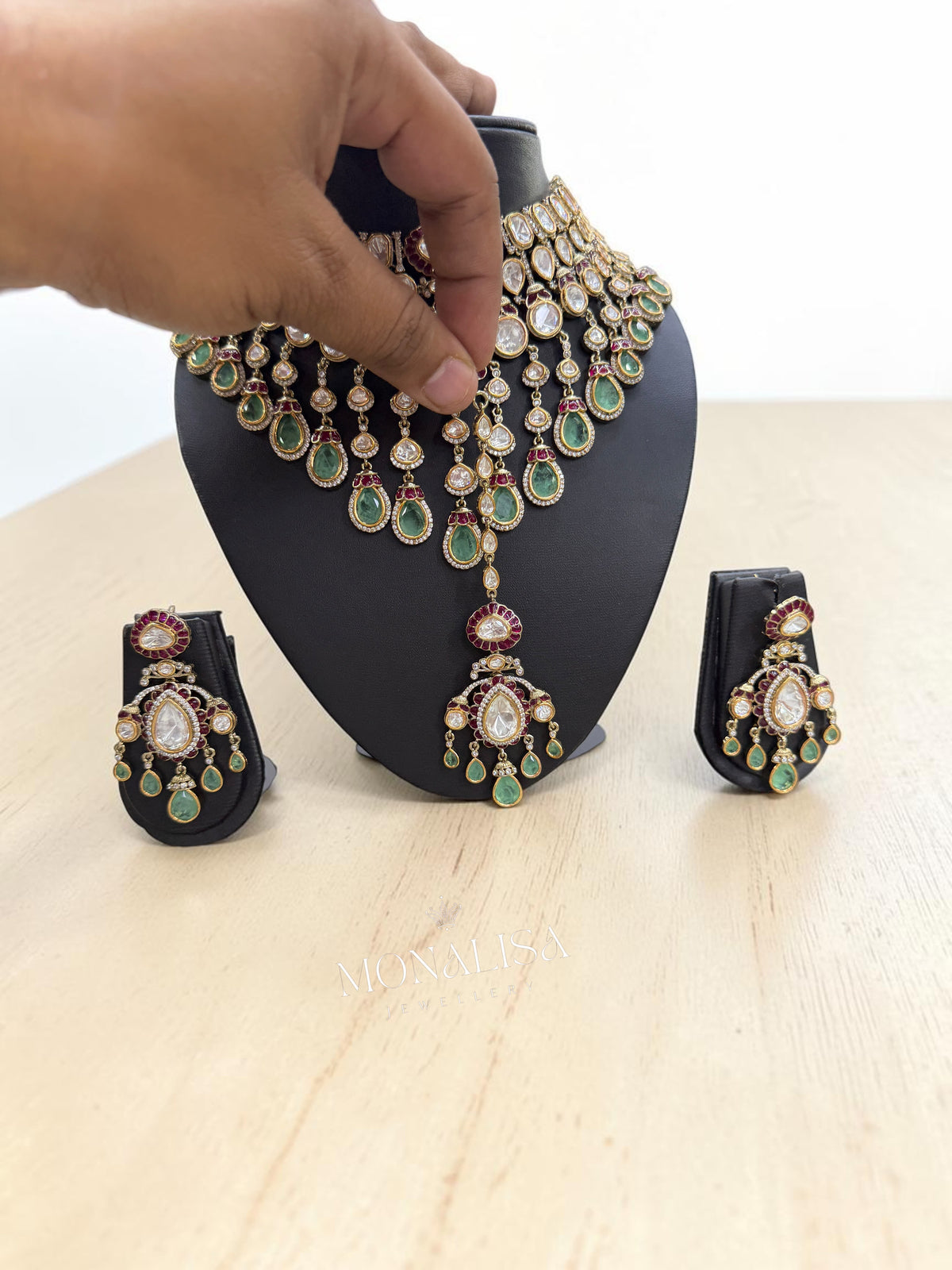 Tisha Polki Designer Necklace Set