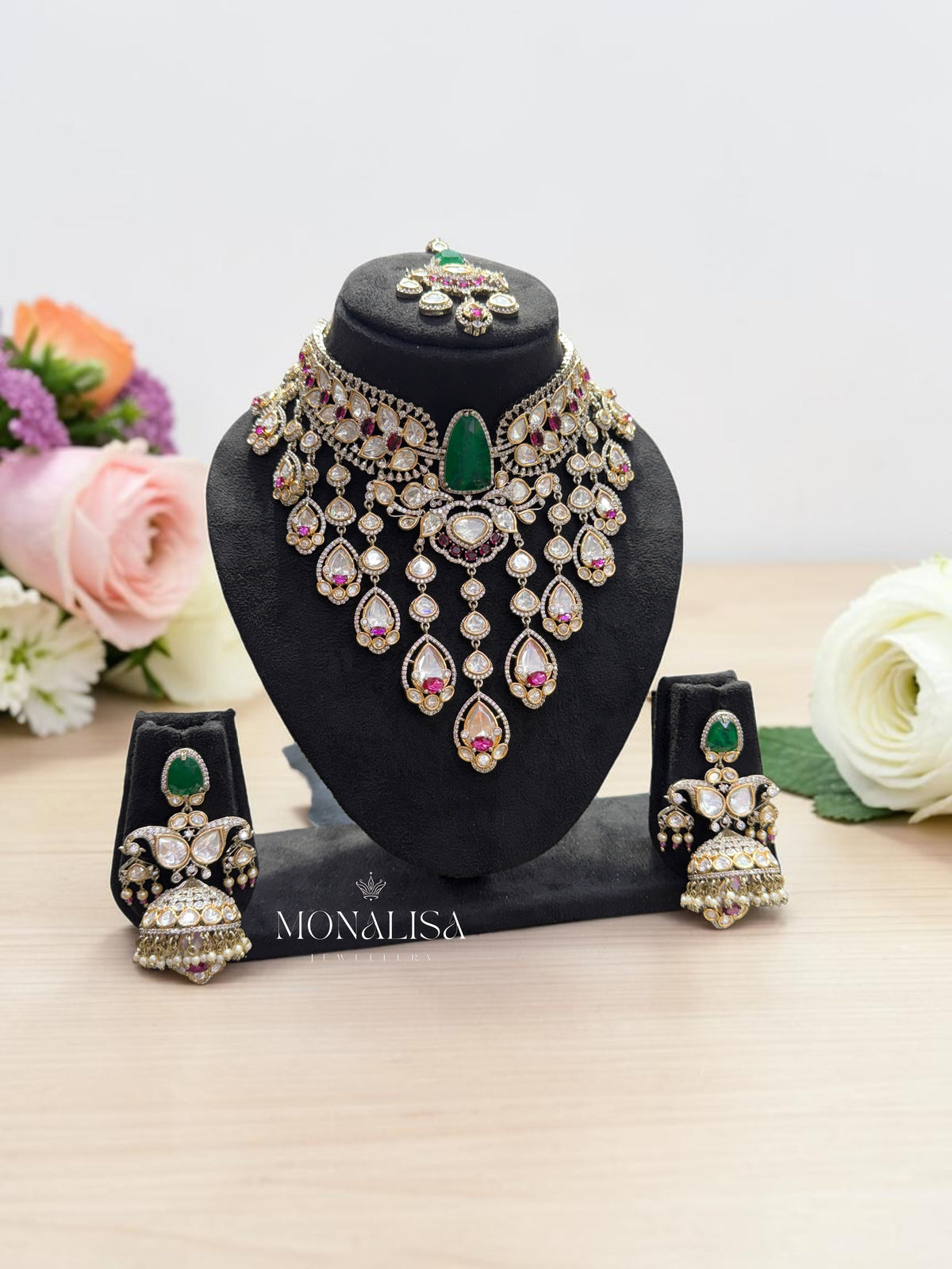 Zenia Polki Designer Necklace Set