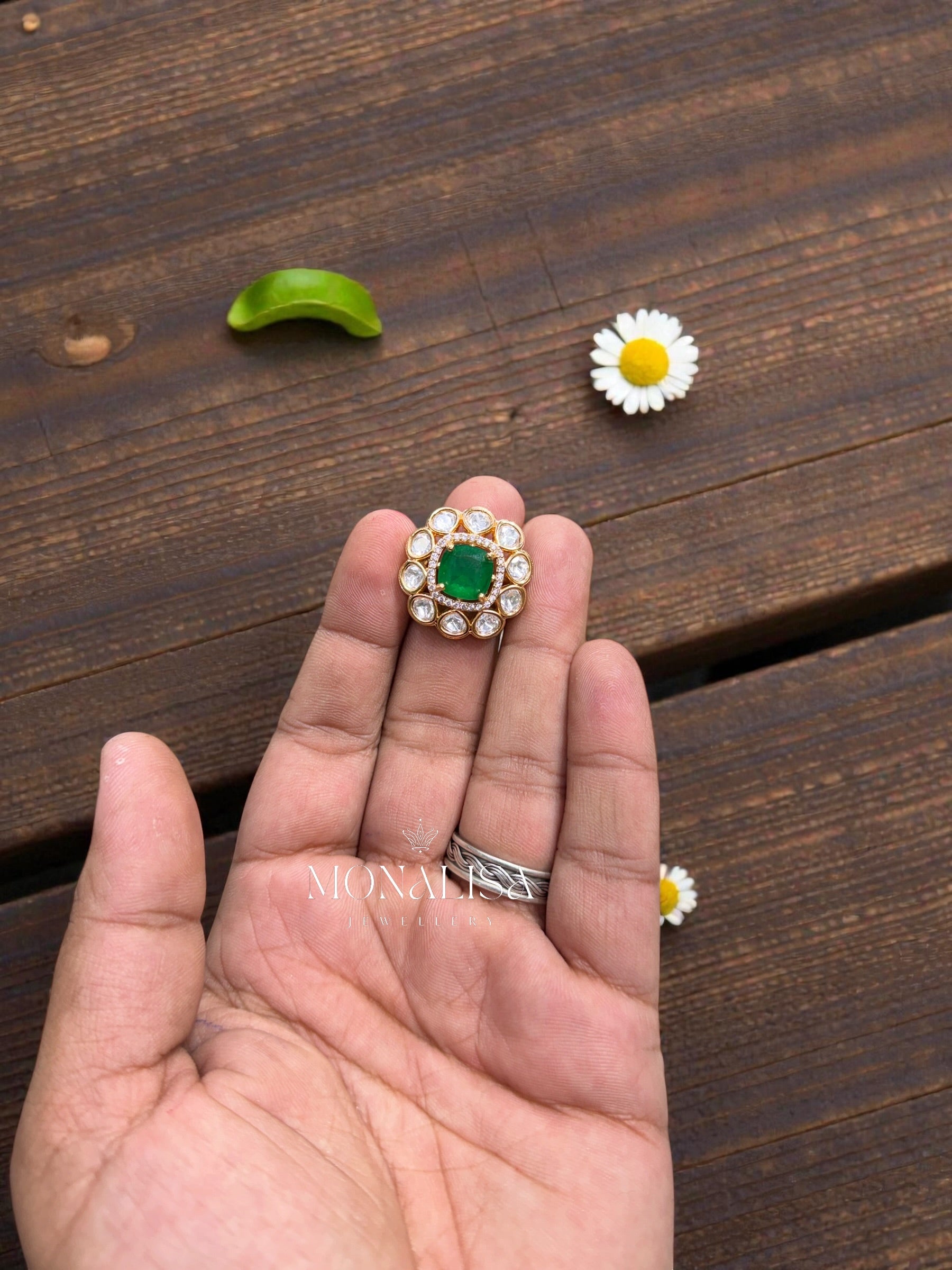 Ravina Polki Designer Ring