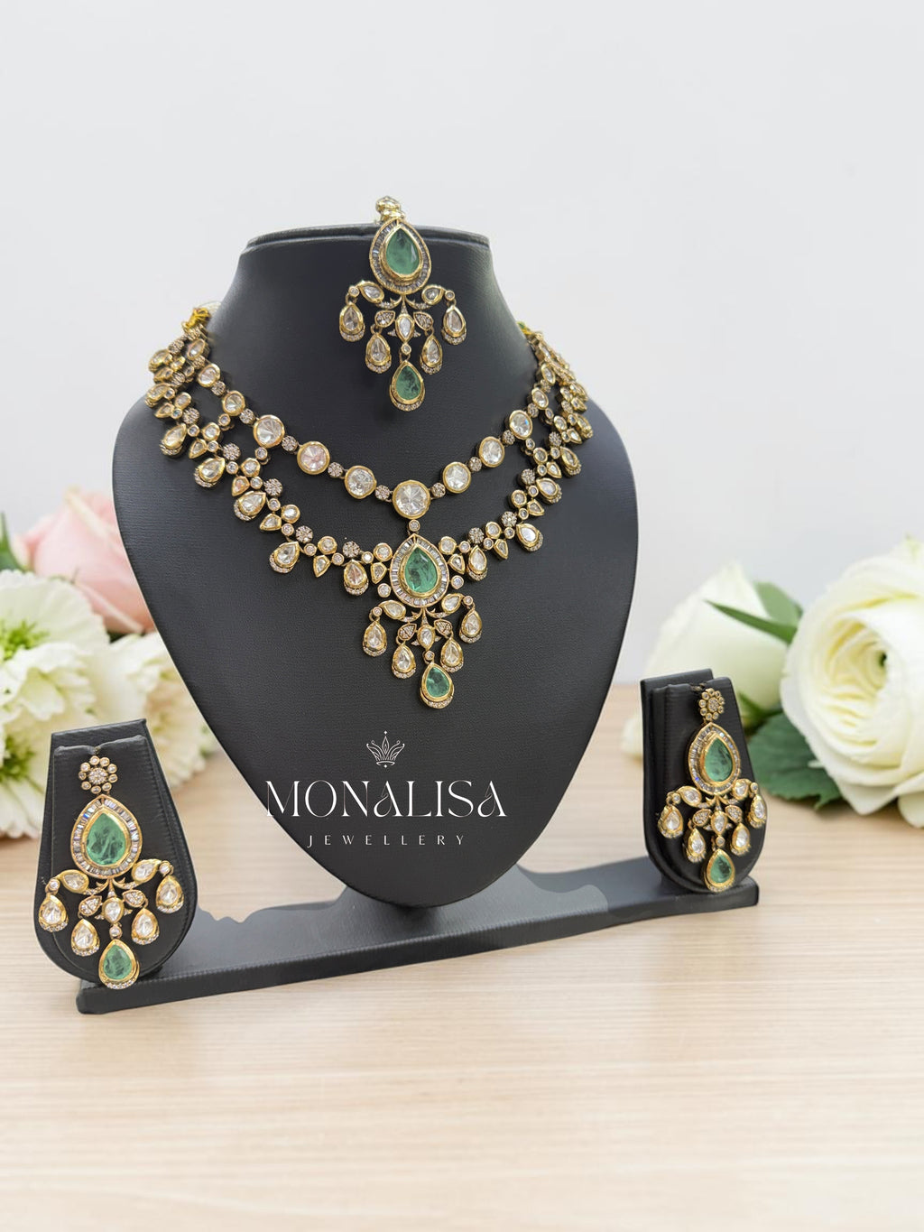Aisha Polki Designer Necklace Set