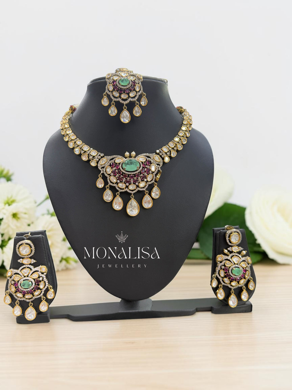 Diya Polki Designer Necklace Set