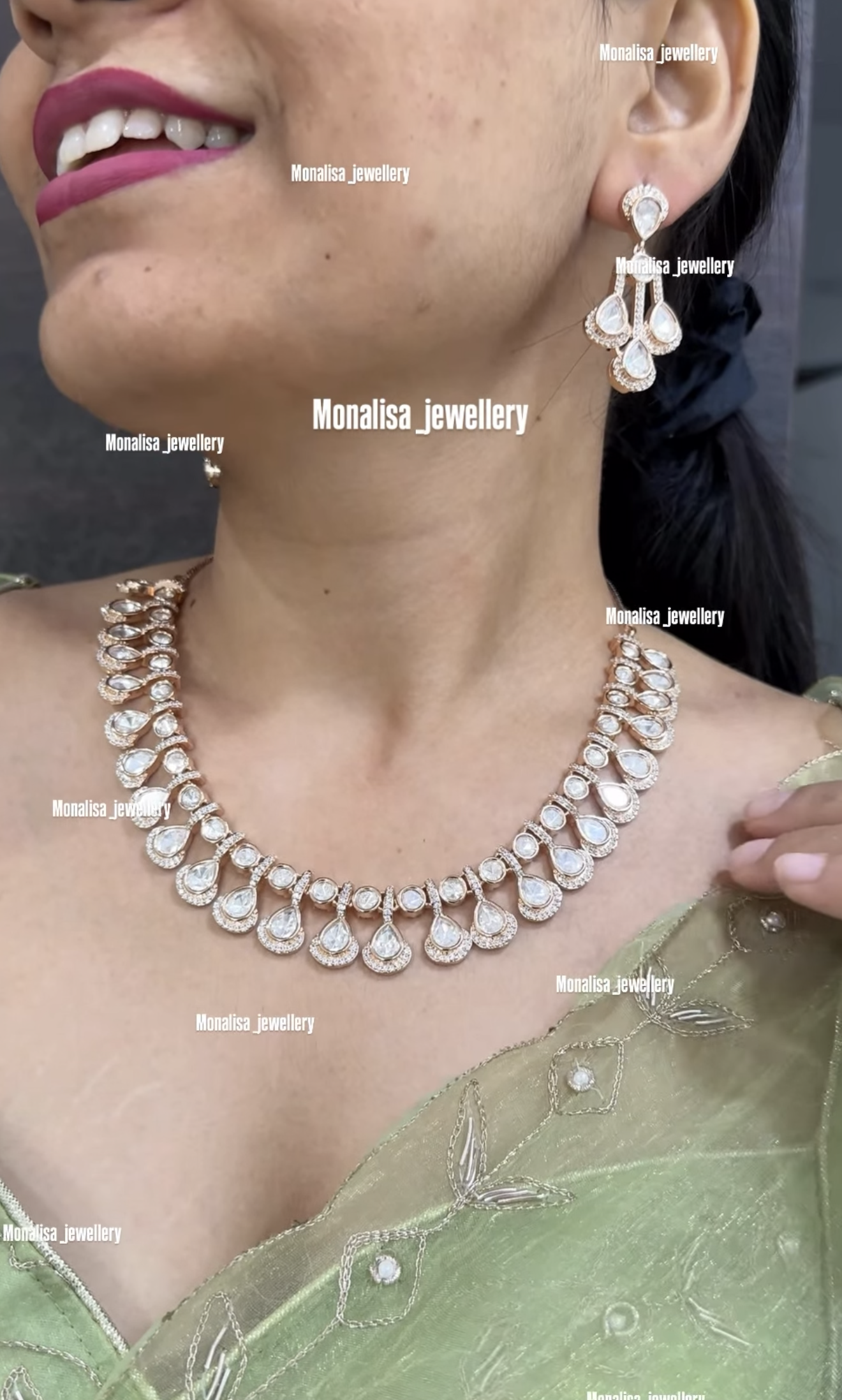 Saisha polki Designer Necklace Set