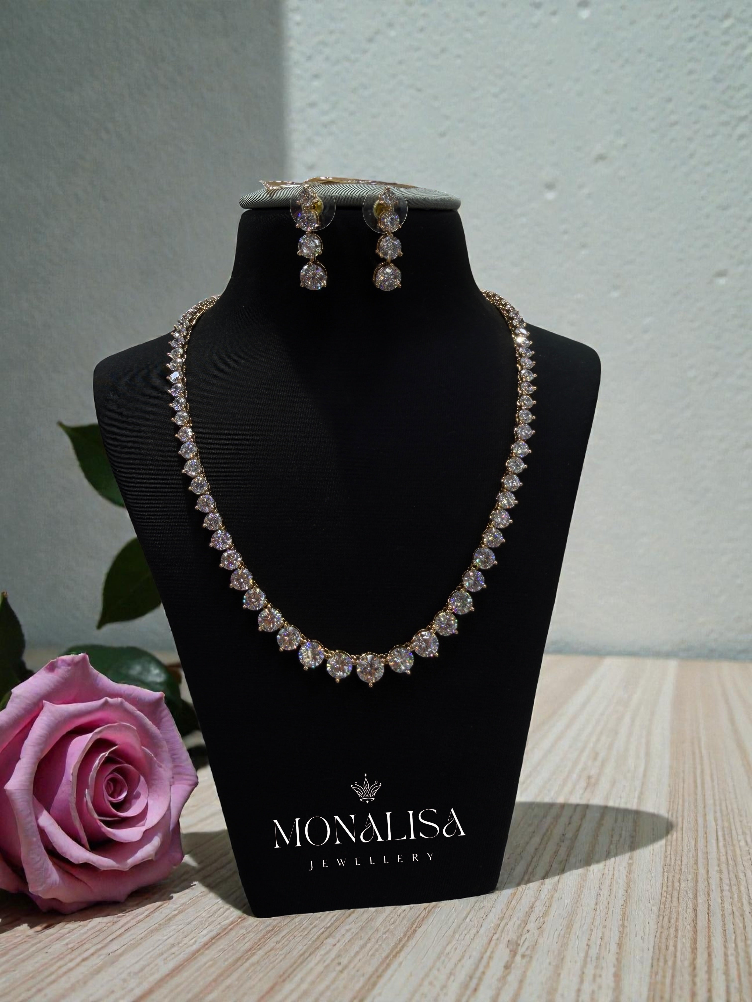 Golden Single Line Solitaire Imported set
