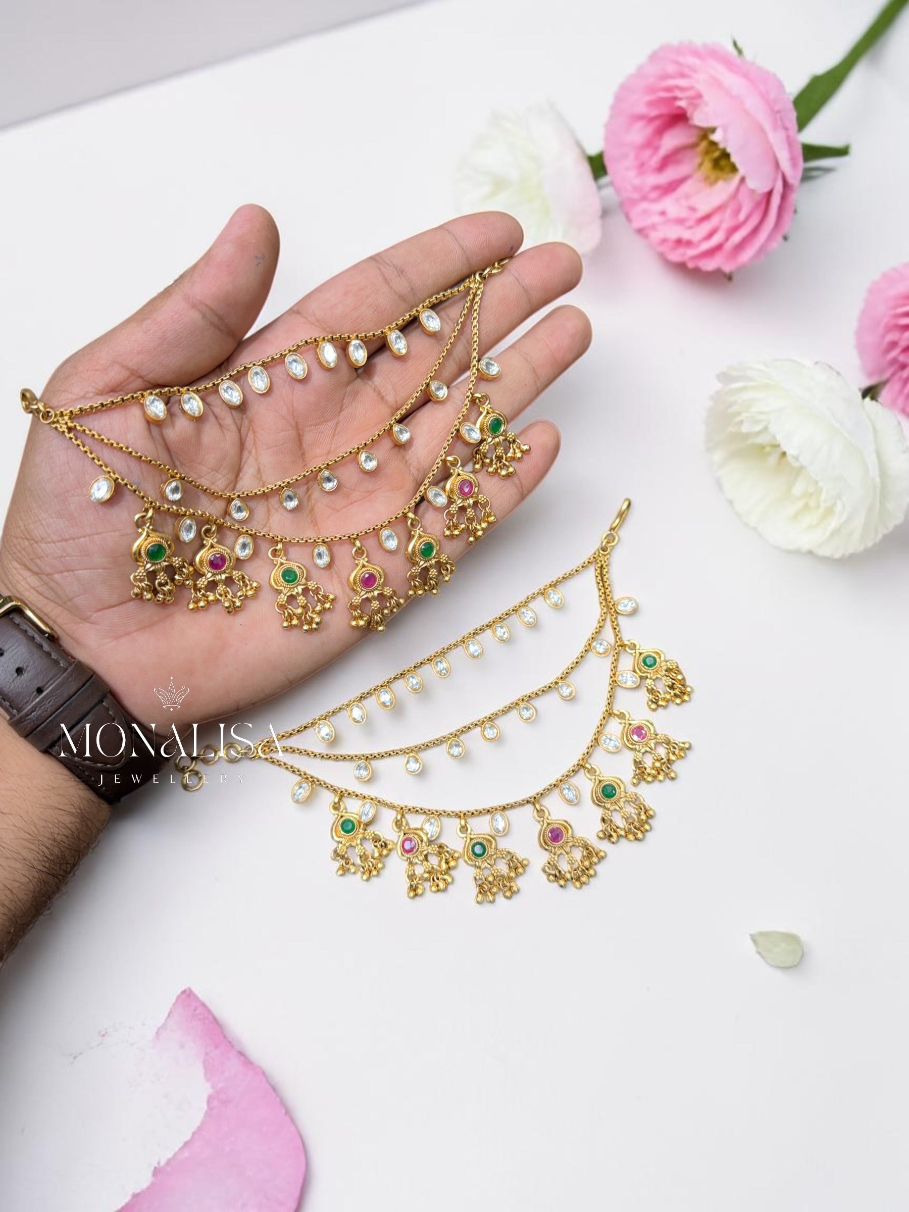 Saanvi Antique Designer Earchain