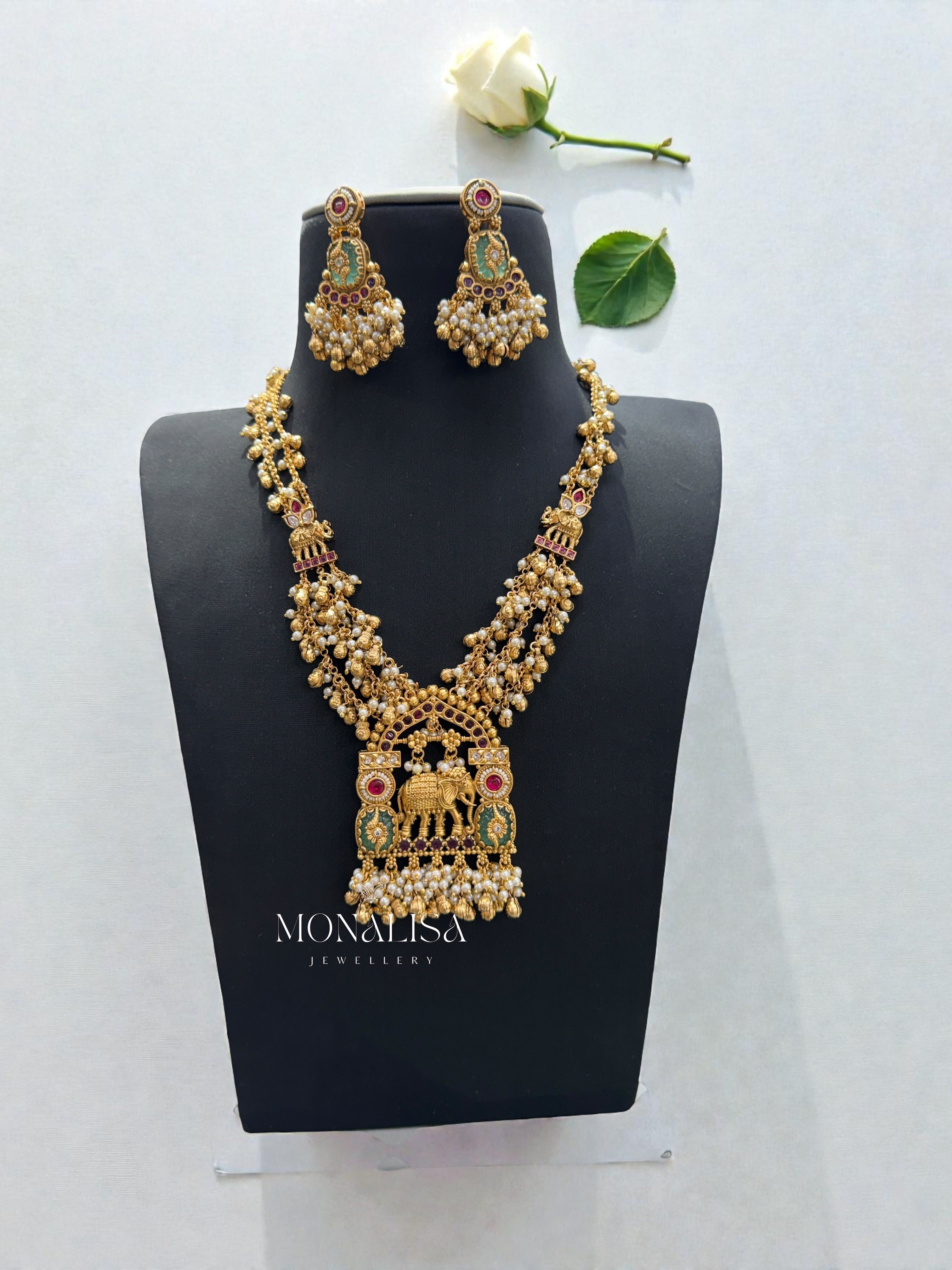 Hansraj Antique designer long Necklace Set