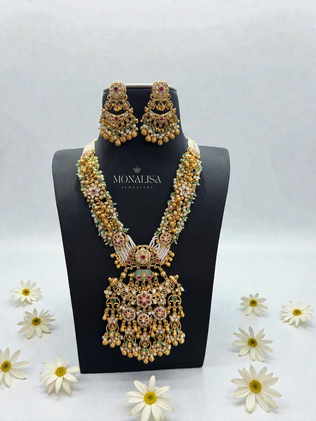 Ranisa Antique designer long Necklace Set