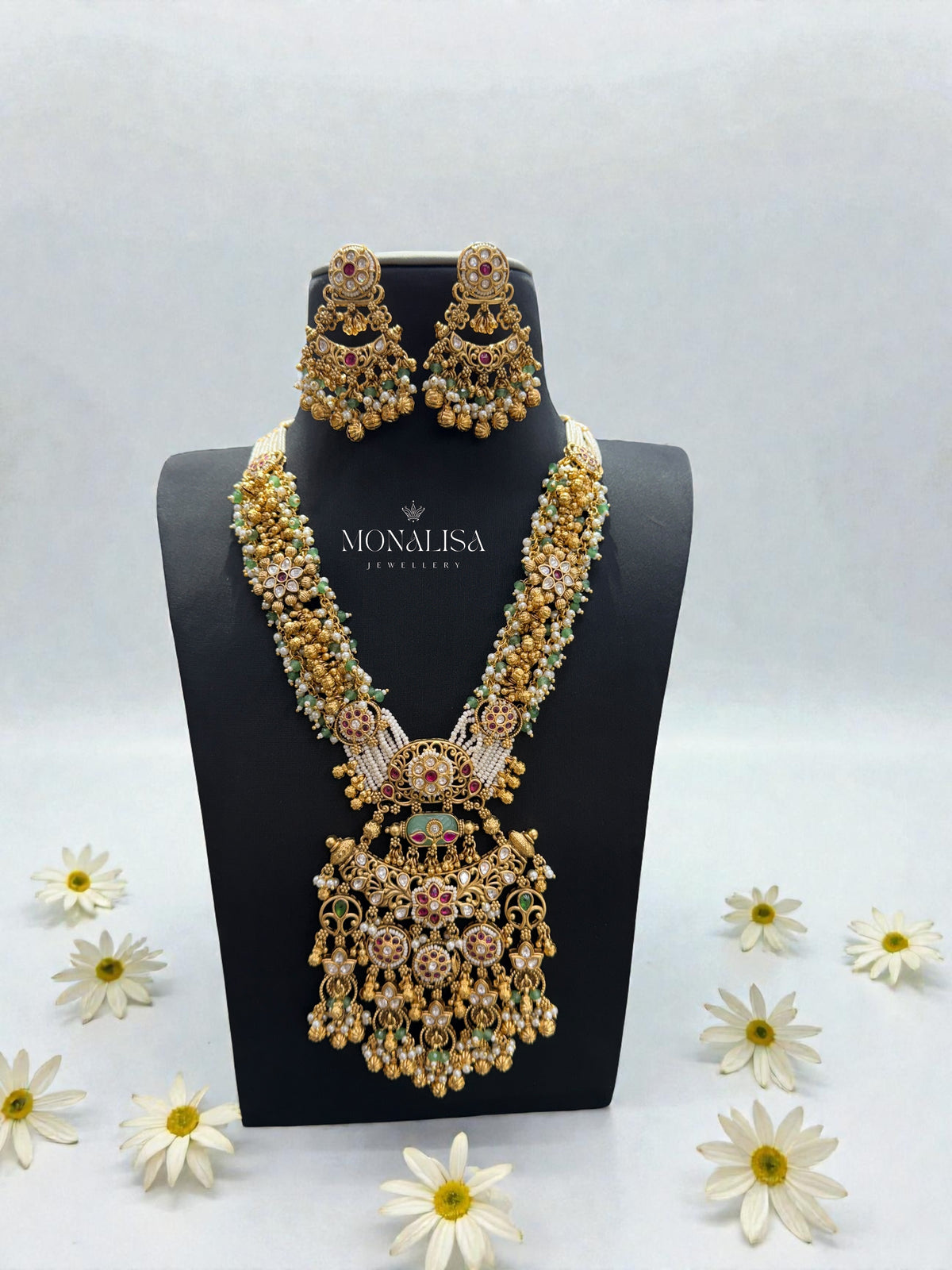 Ranisa Antique designer long Necklace Set