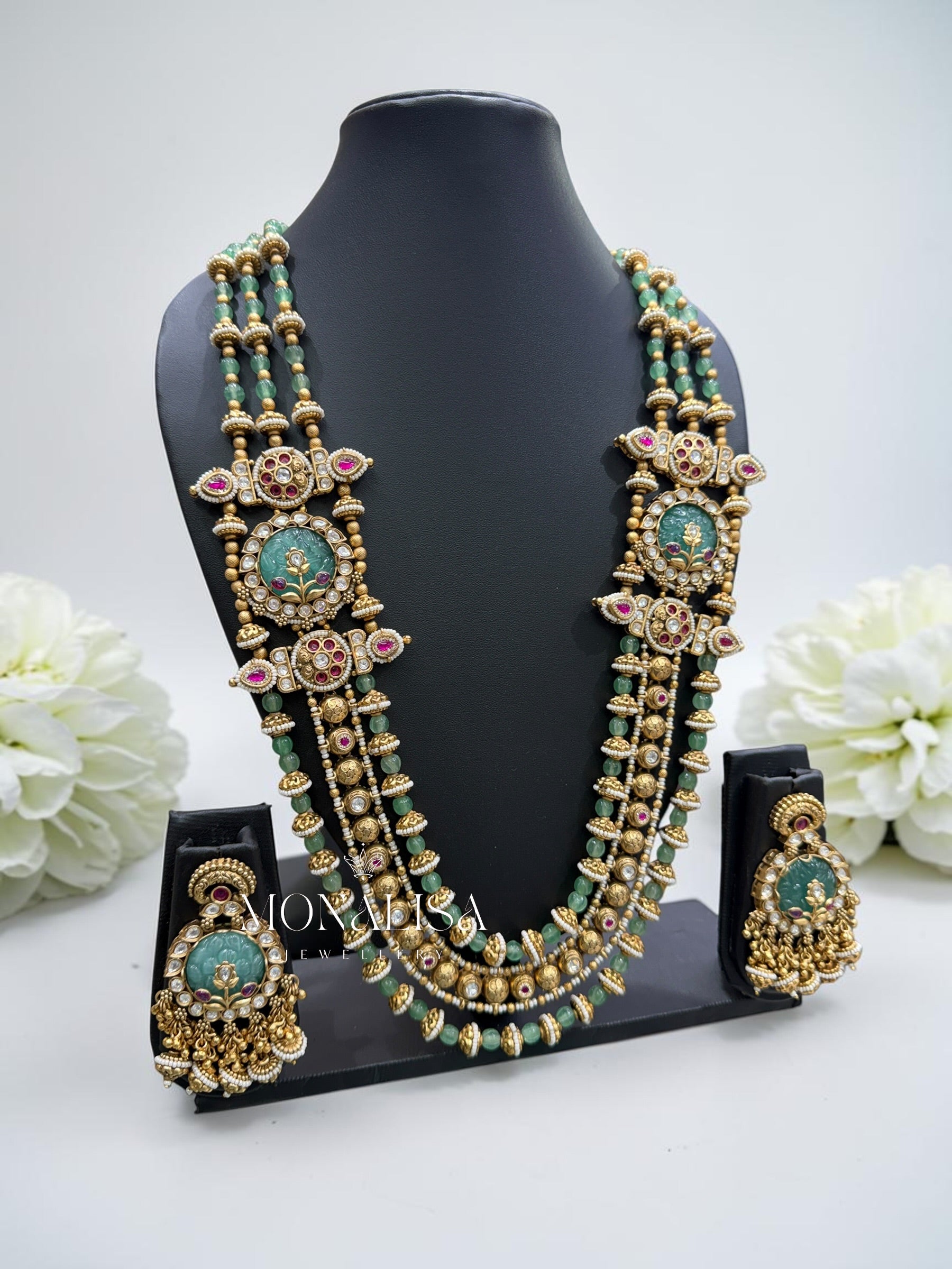 Parvati Antique designer long Necklace Set