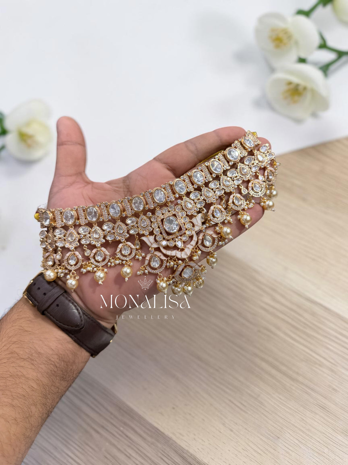 Kashwini Polki Designer Necklace Set