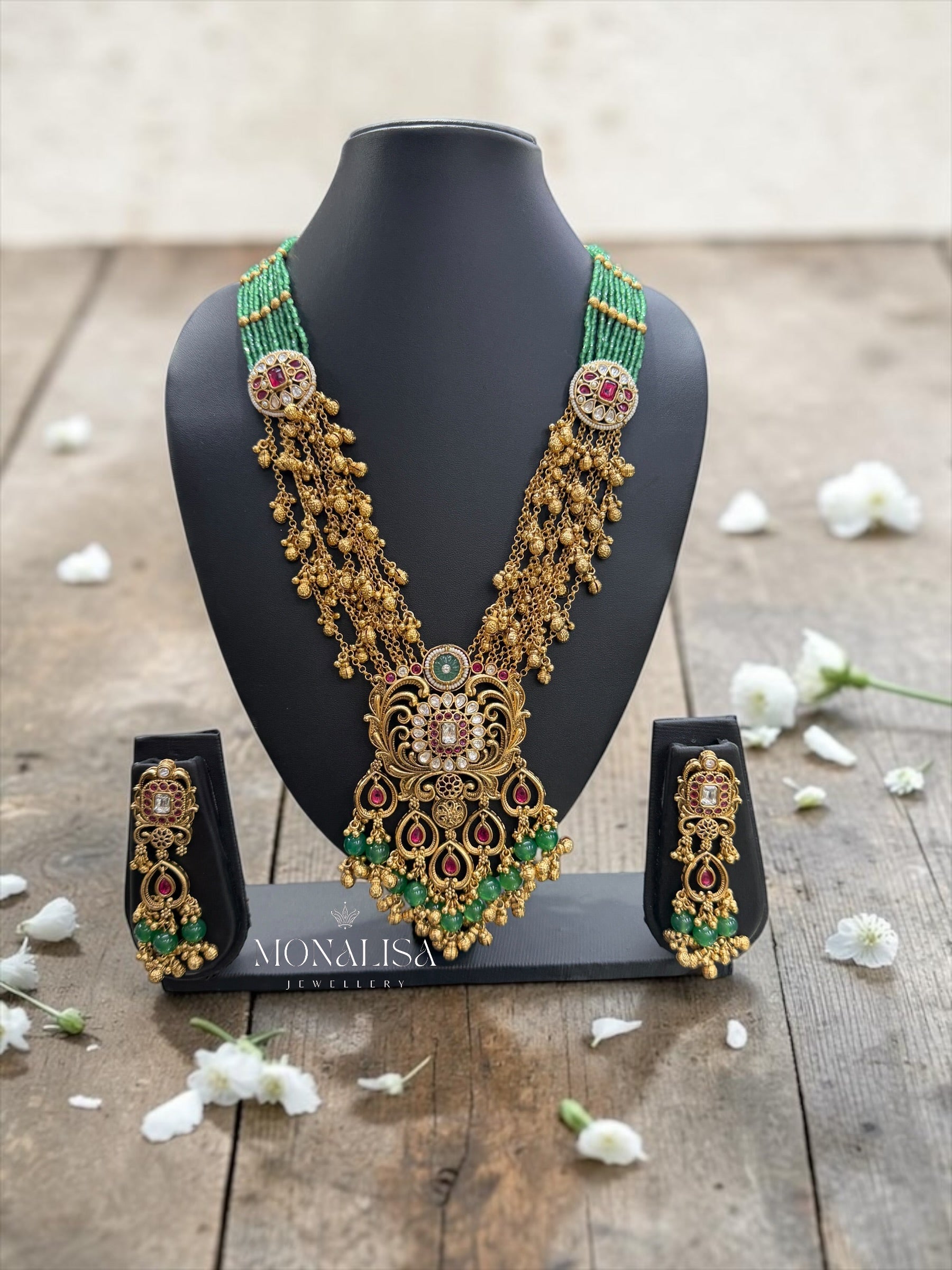 Vishu Antique designer long Necklace Set