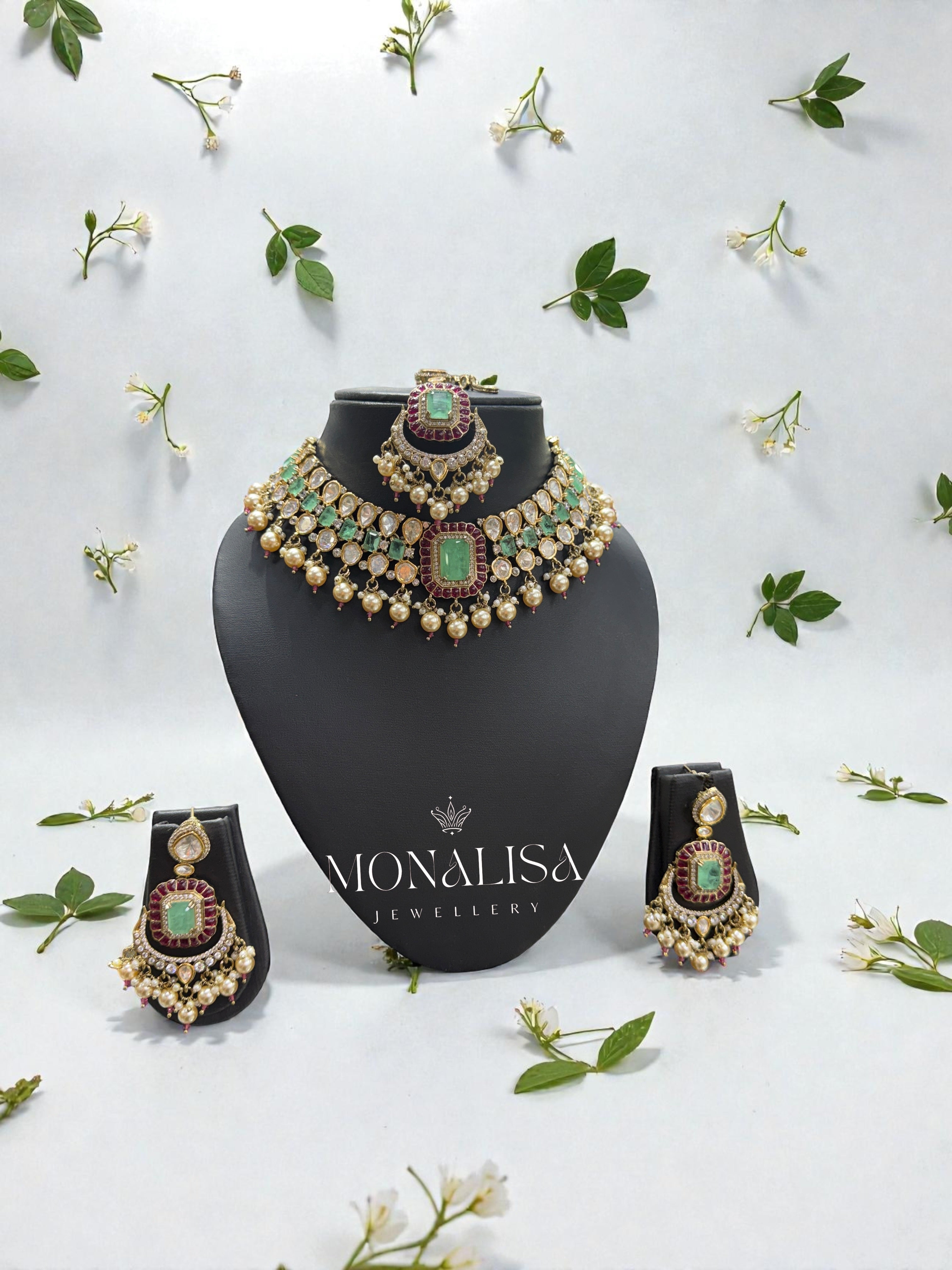 Malaya Polki Designer Necklace Set