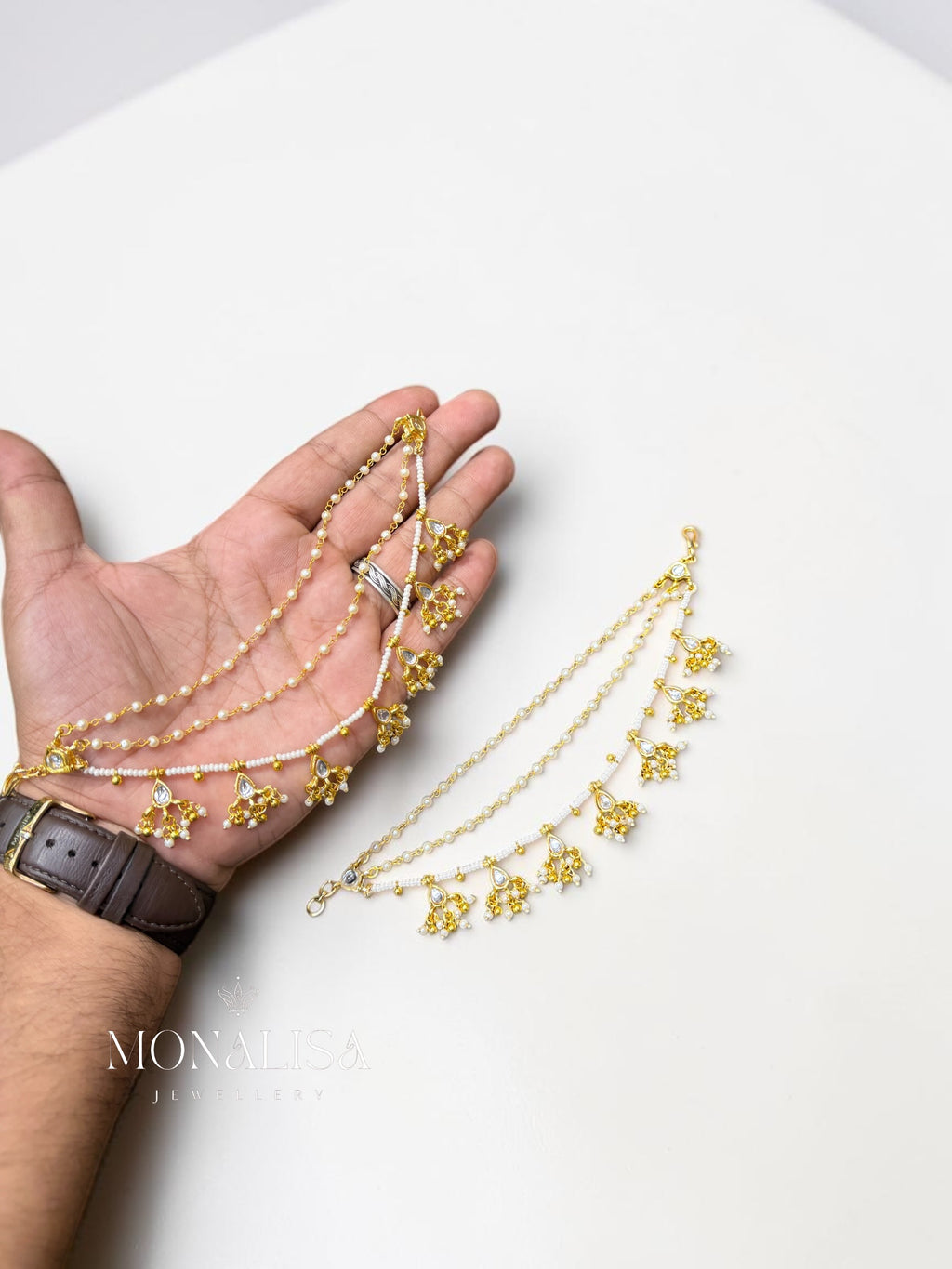 Krishvi Polki Designer Ear chain