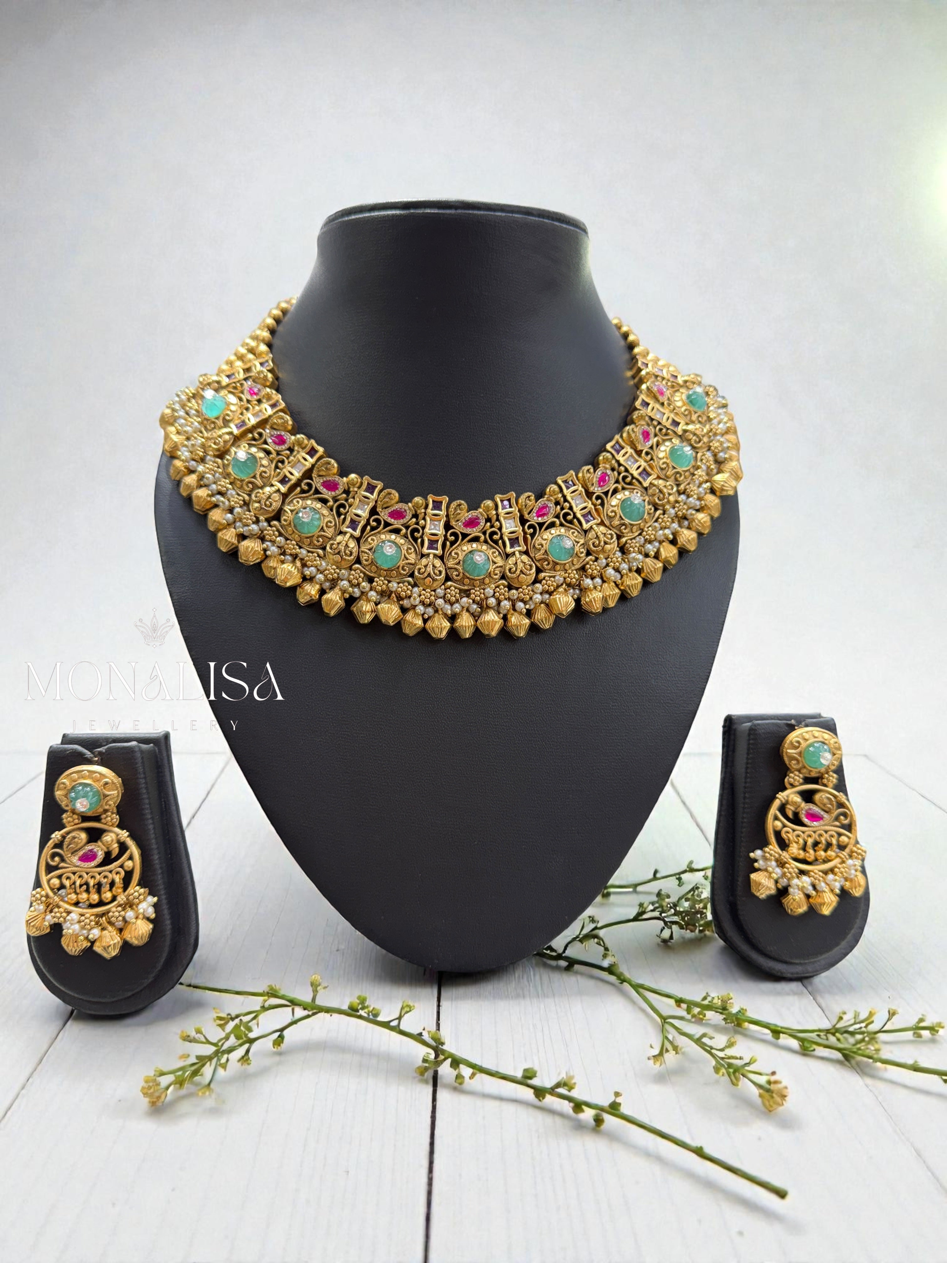 Ruhini Antique Designer Necklace Set