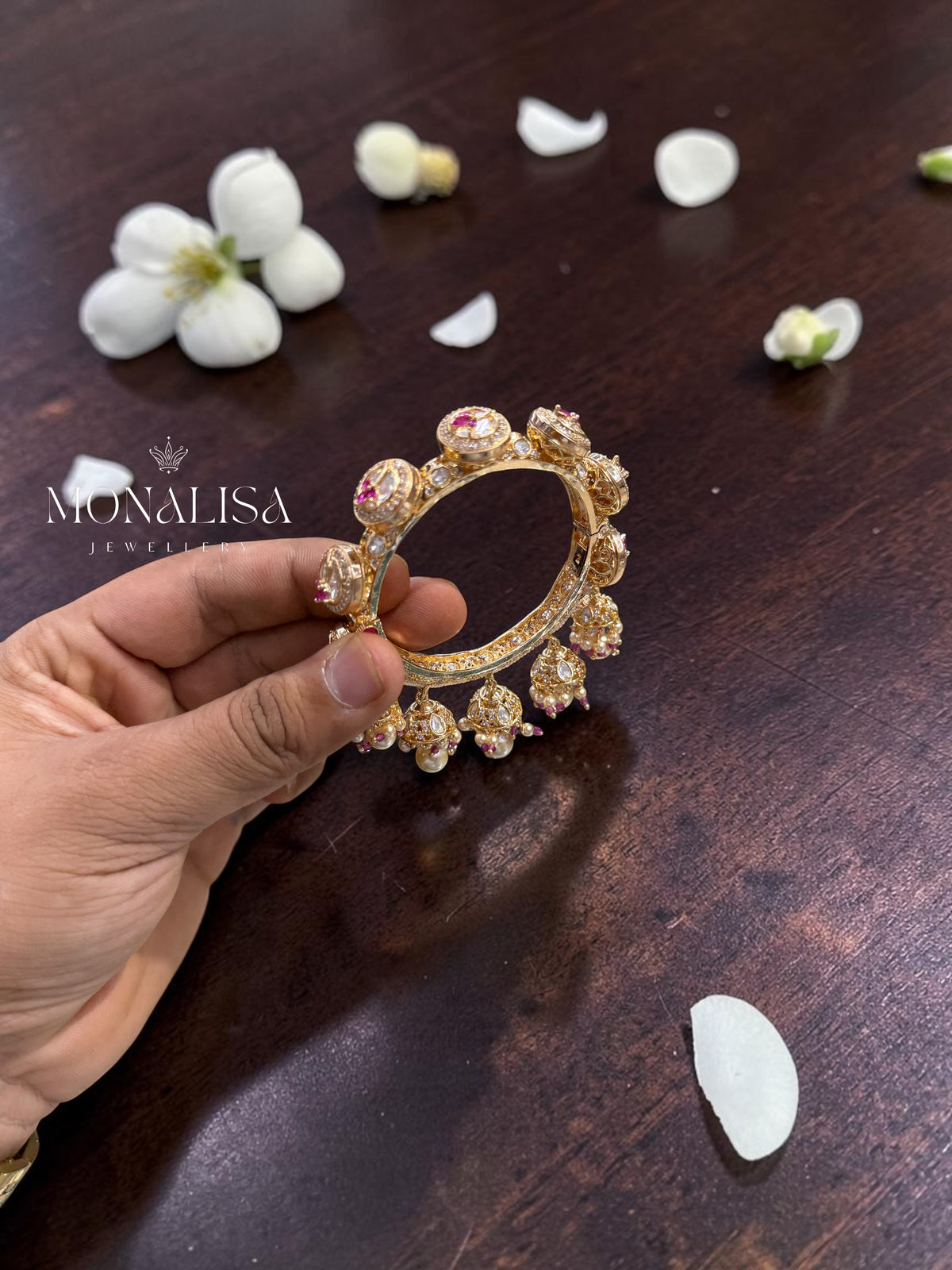 Jhumki Kalira Polki Designer Bangles