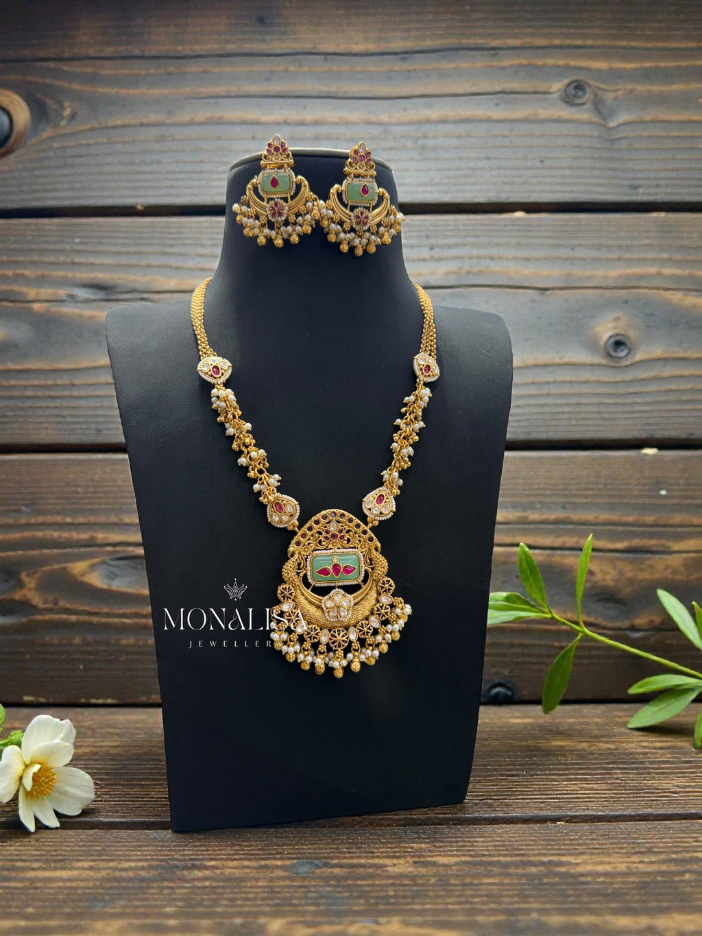 Naina Antique designer long Necklace Set