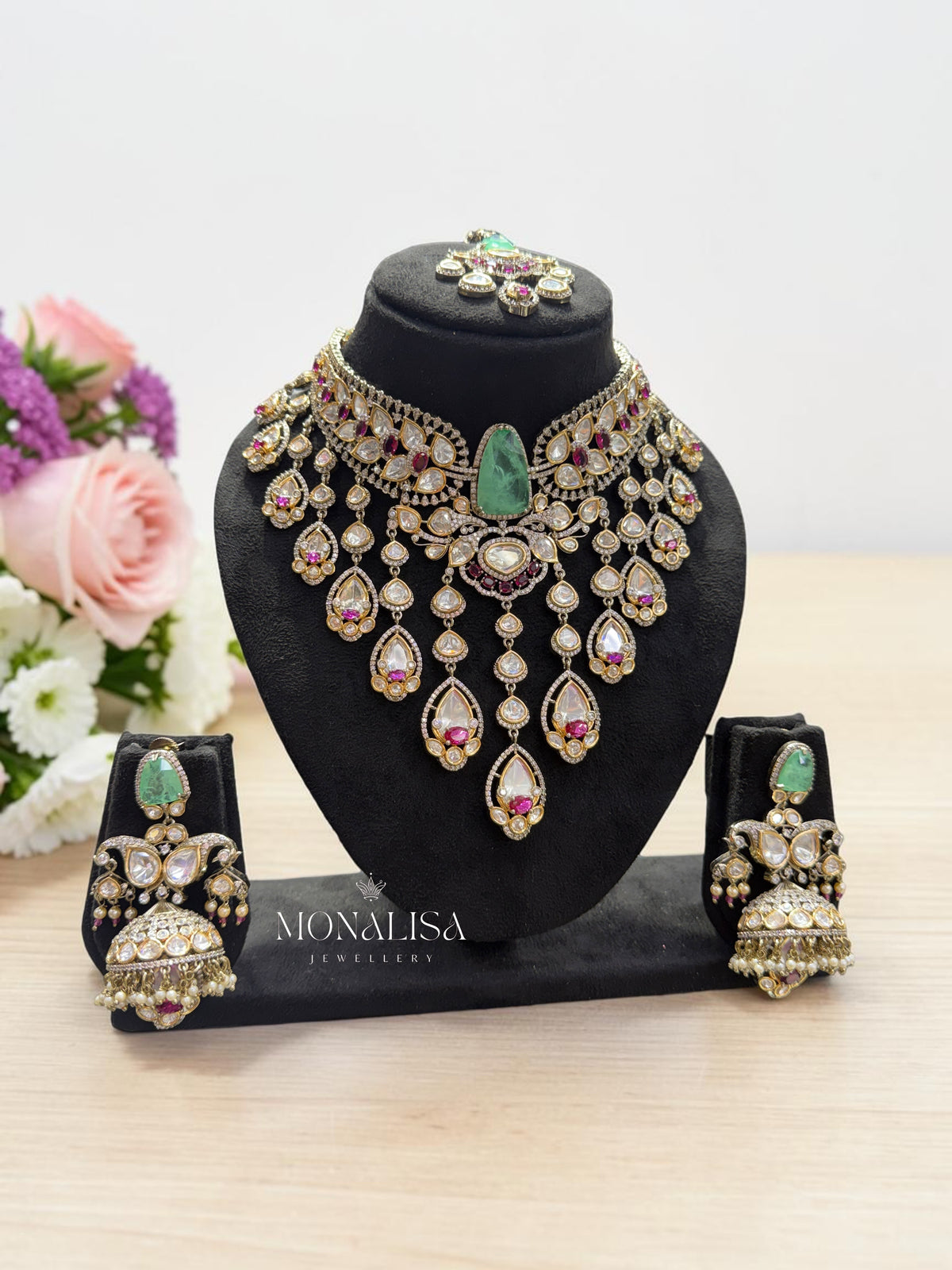 Zenia Polki Designer Necklace Set