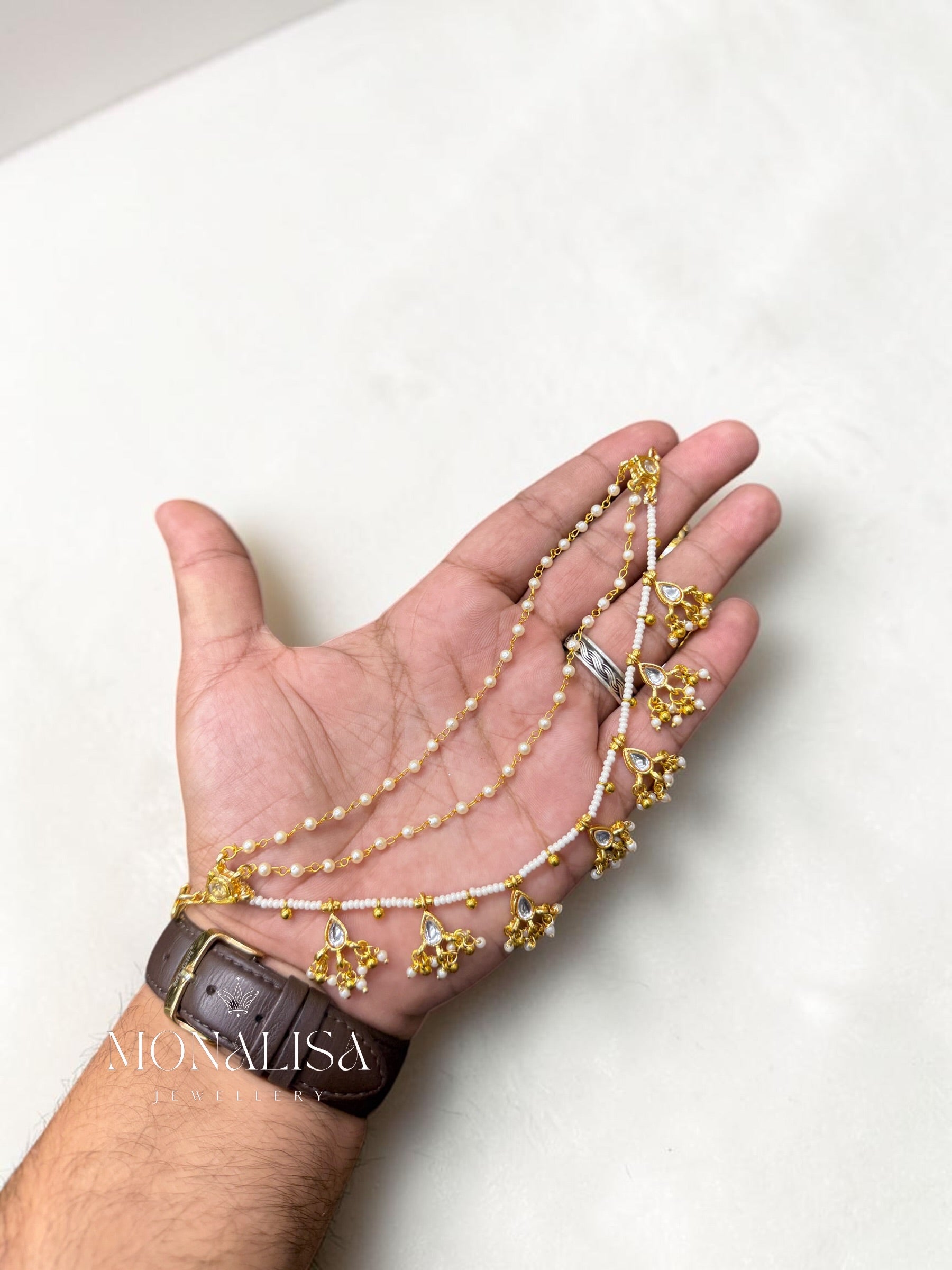 Krishvi Polki Designer Ear chain