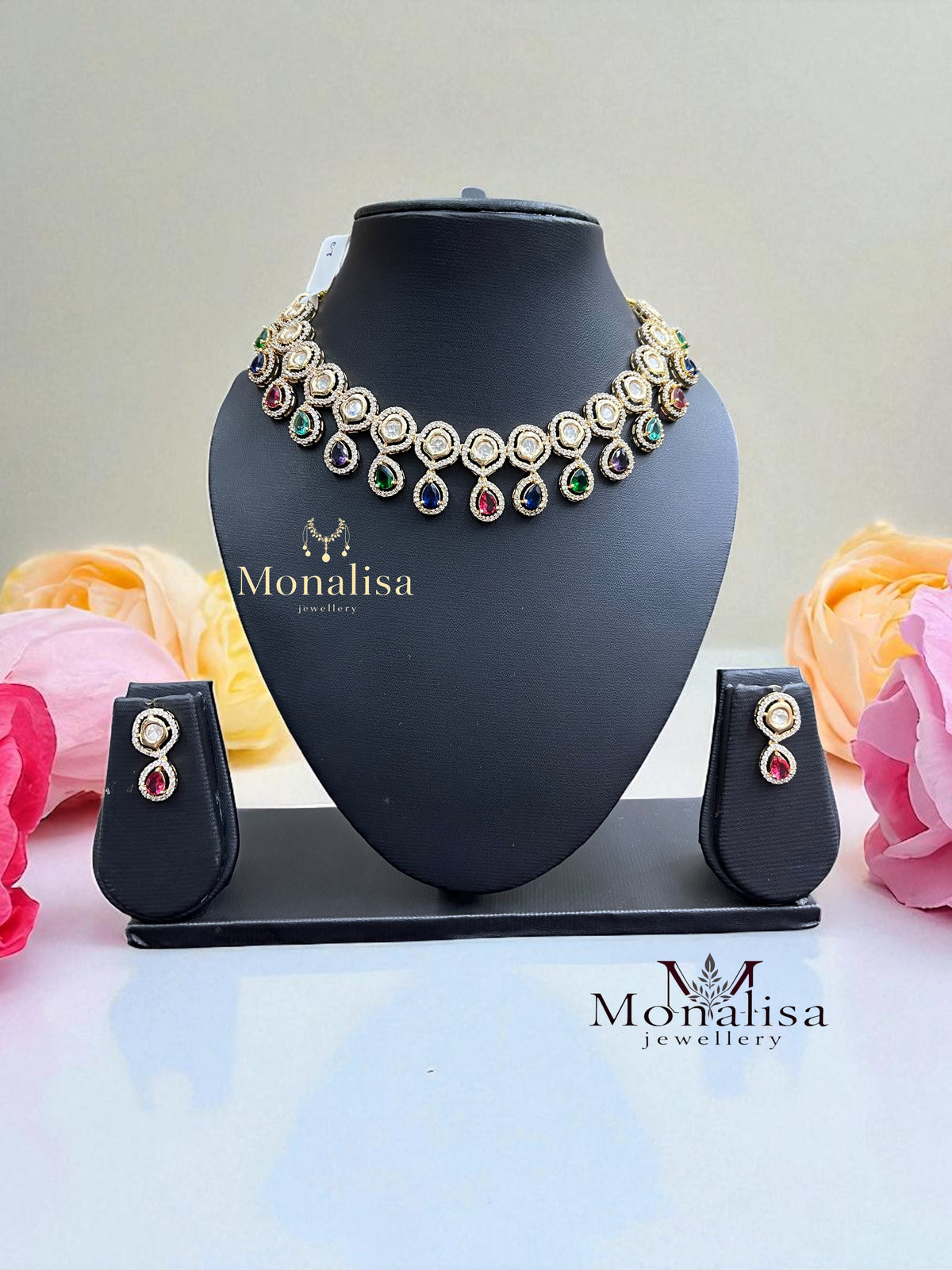 Charmaine Polki Designer Necklace Set