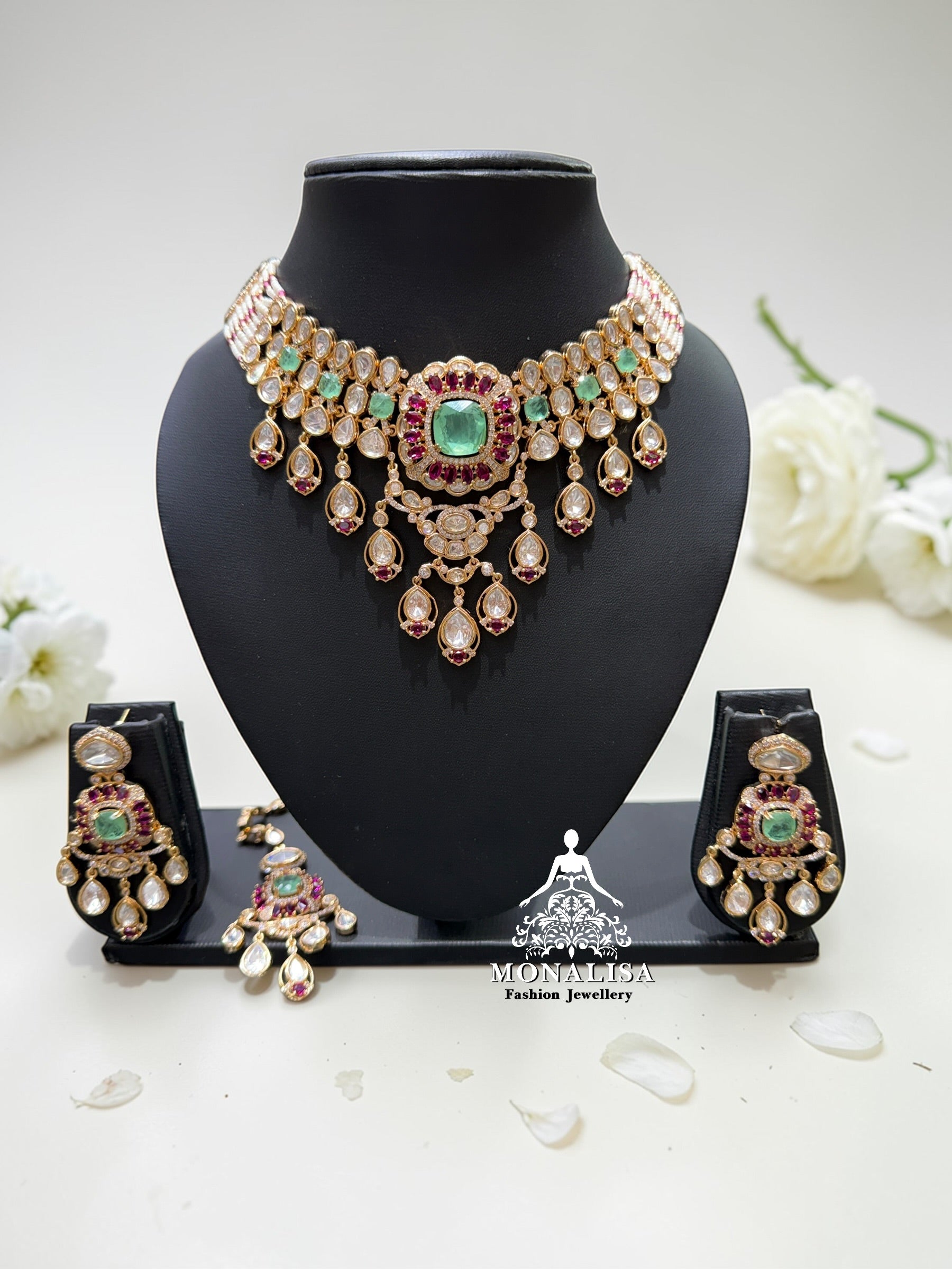 Ratnamani Polki Designer Necklace Set
