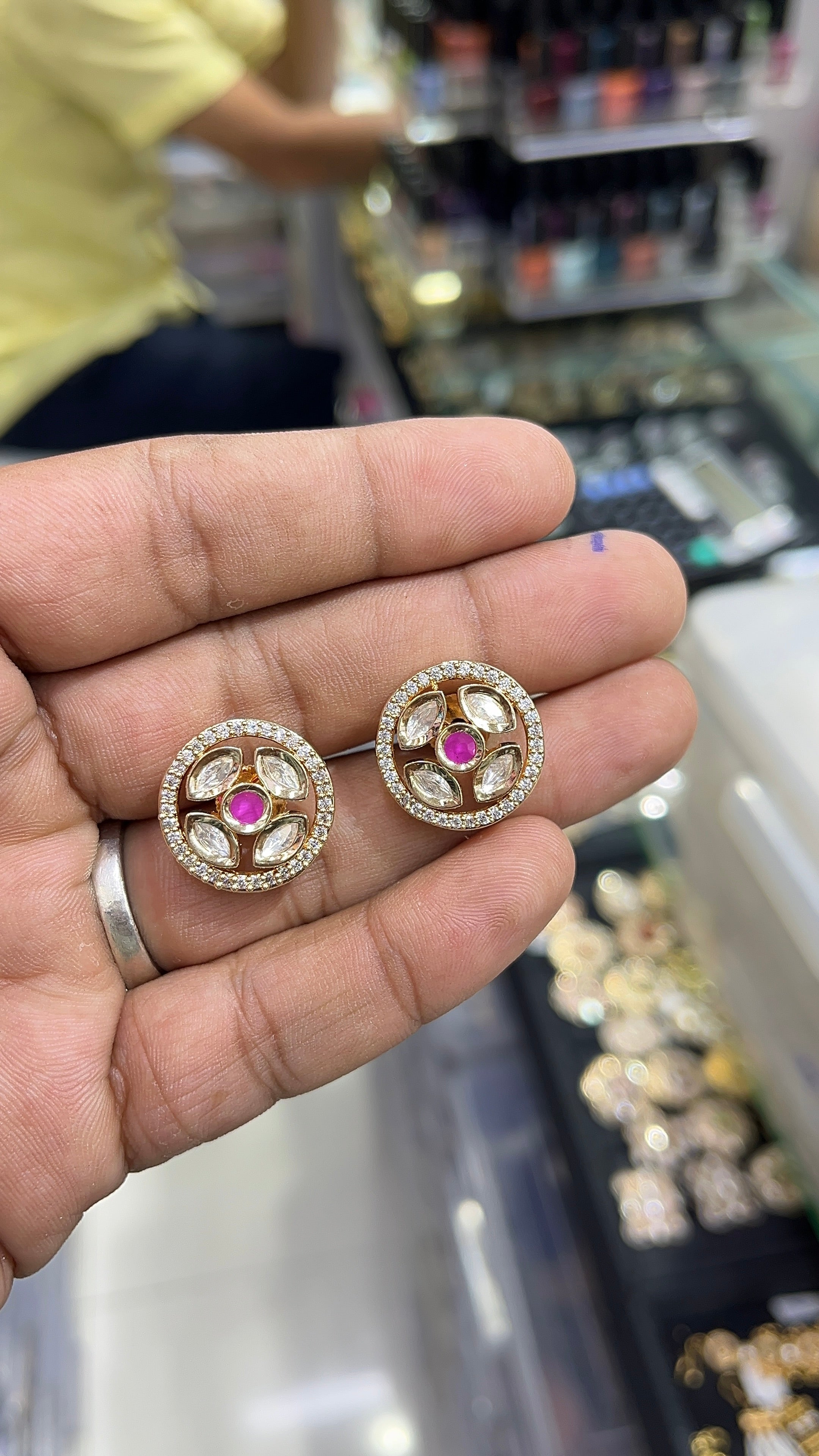 Nyra Green Moissanite Designer studs