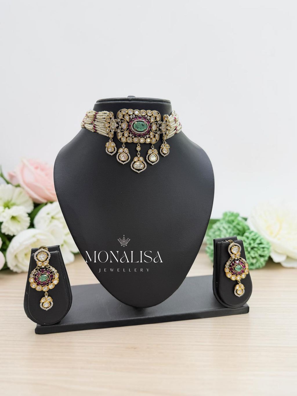 Rhea Polki Designer Necklace Set