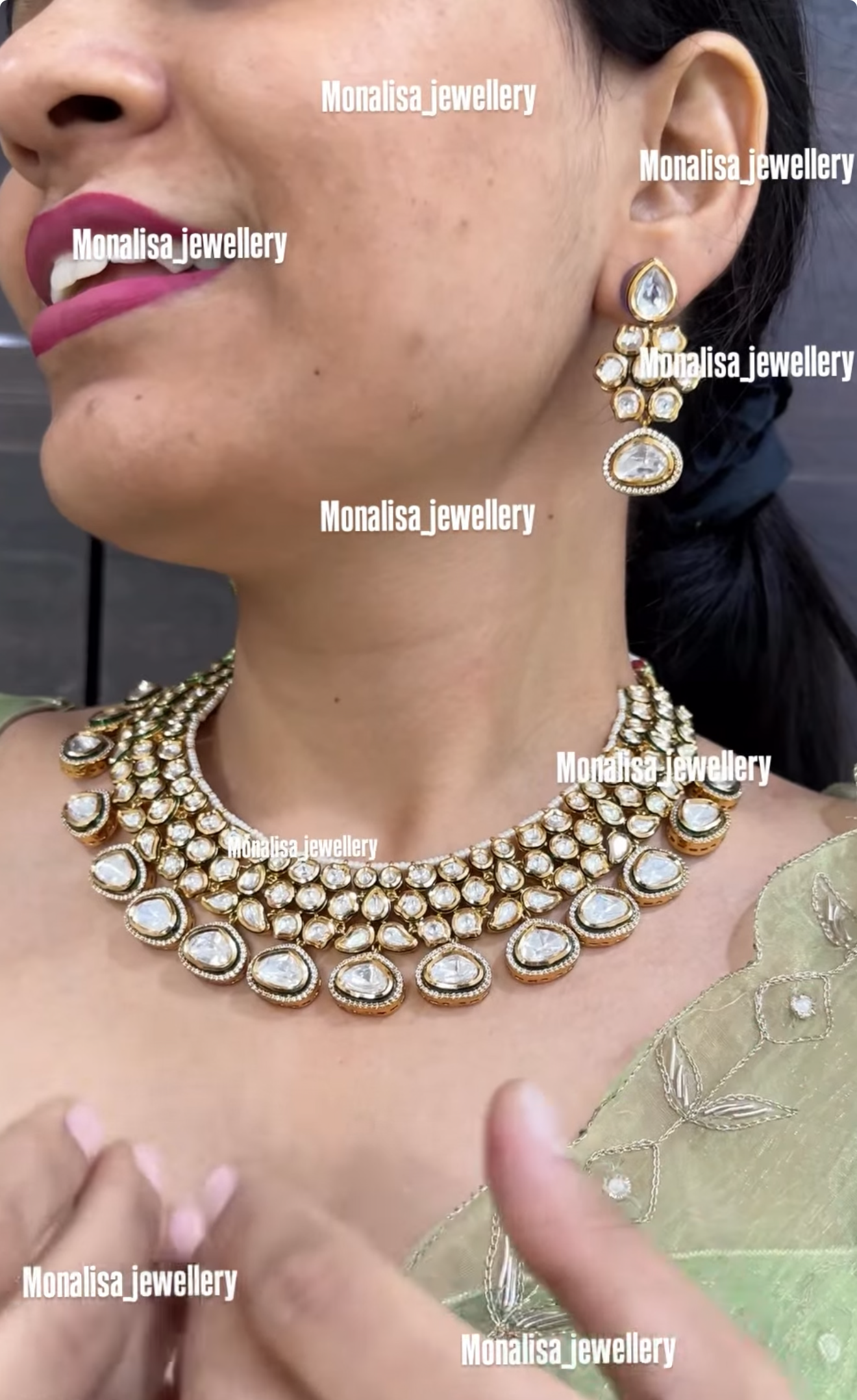 Selvi polki Designer Necklace Set