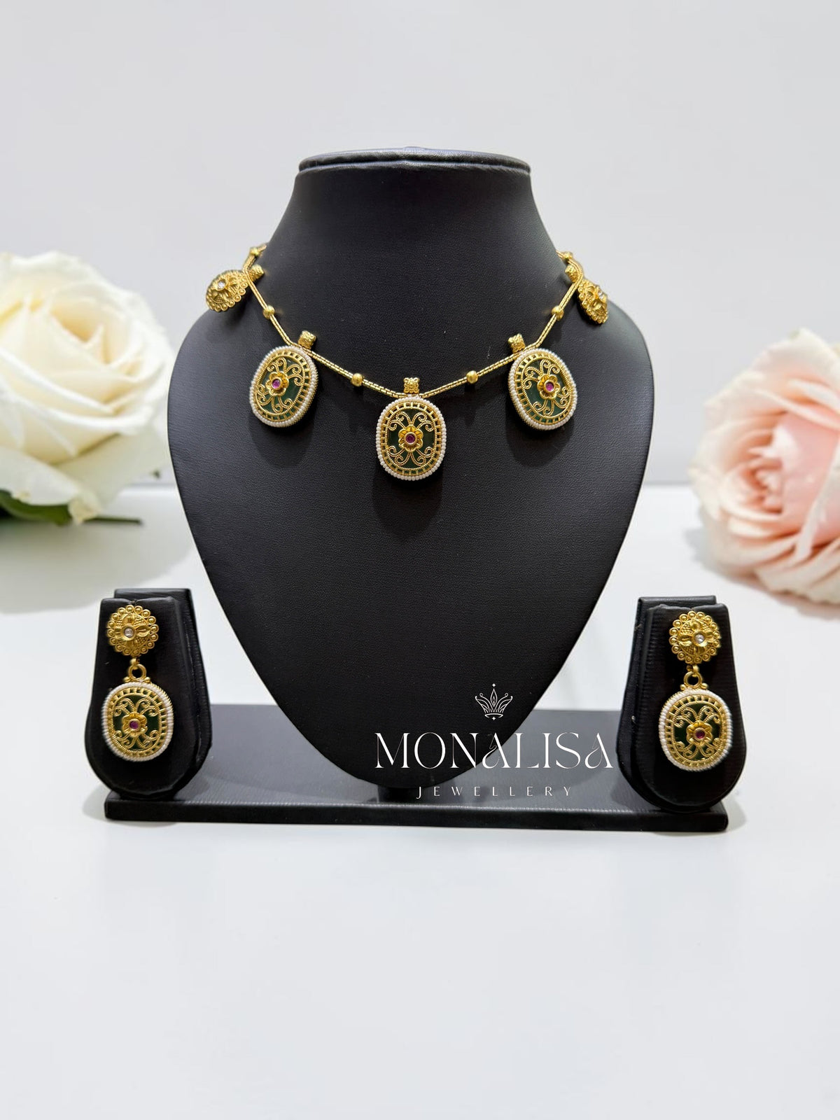 Dhara Antique designer Necklace Set