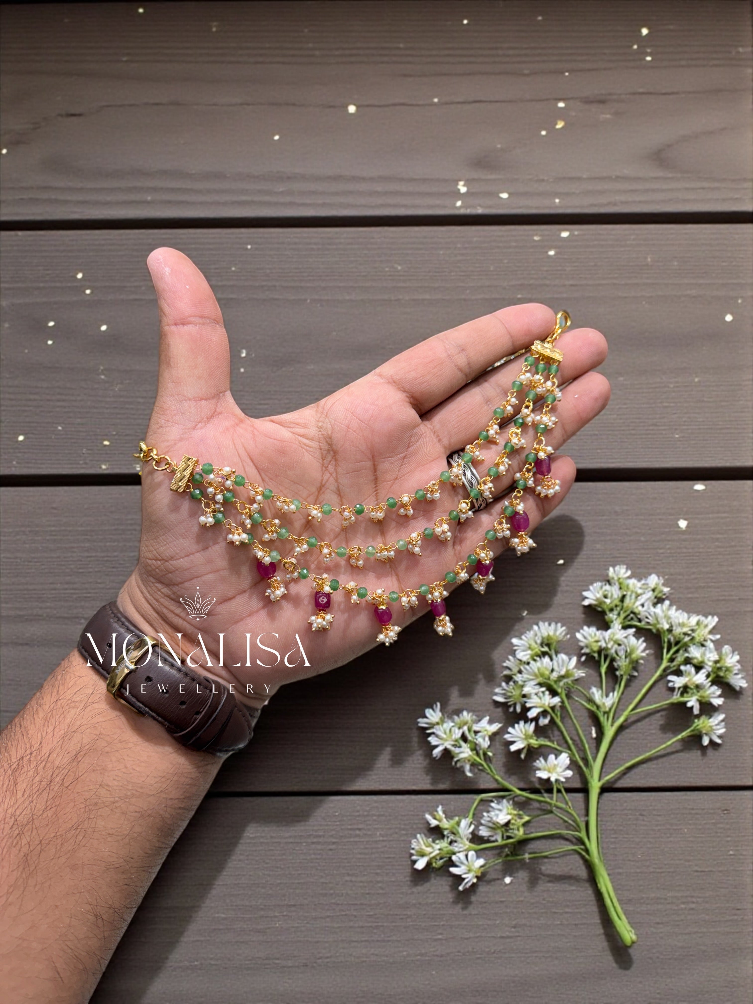 Eshwari Polki Designer Ear chain