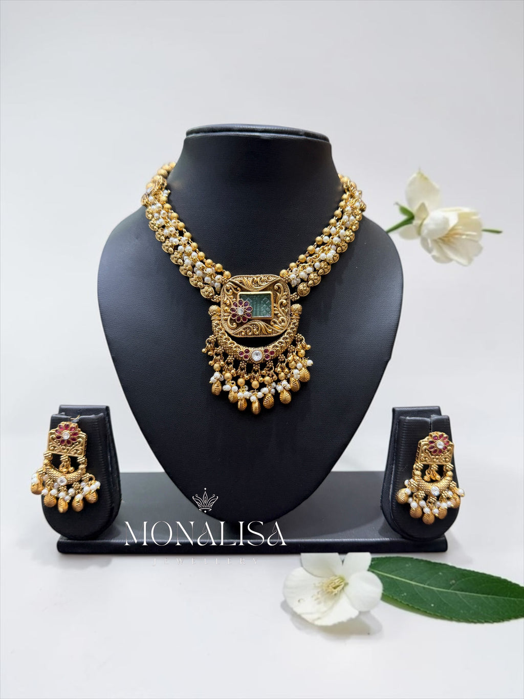 Nitiksha Antique designer Necklace Set