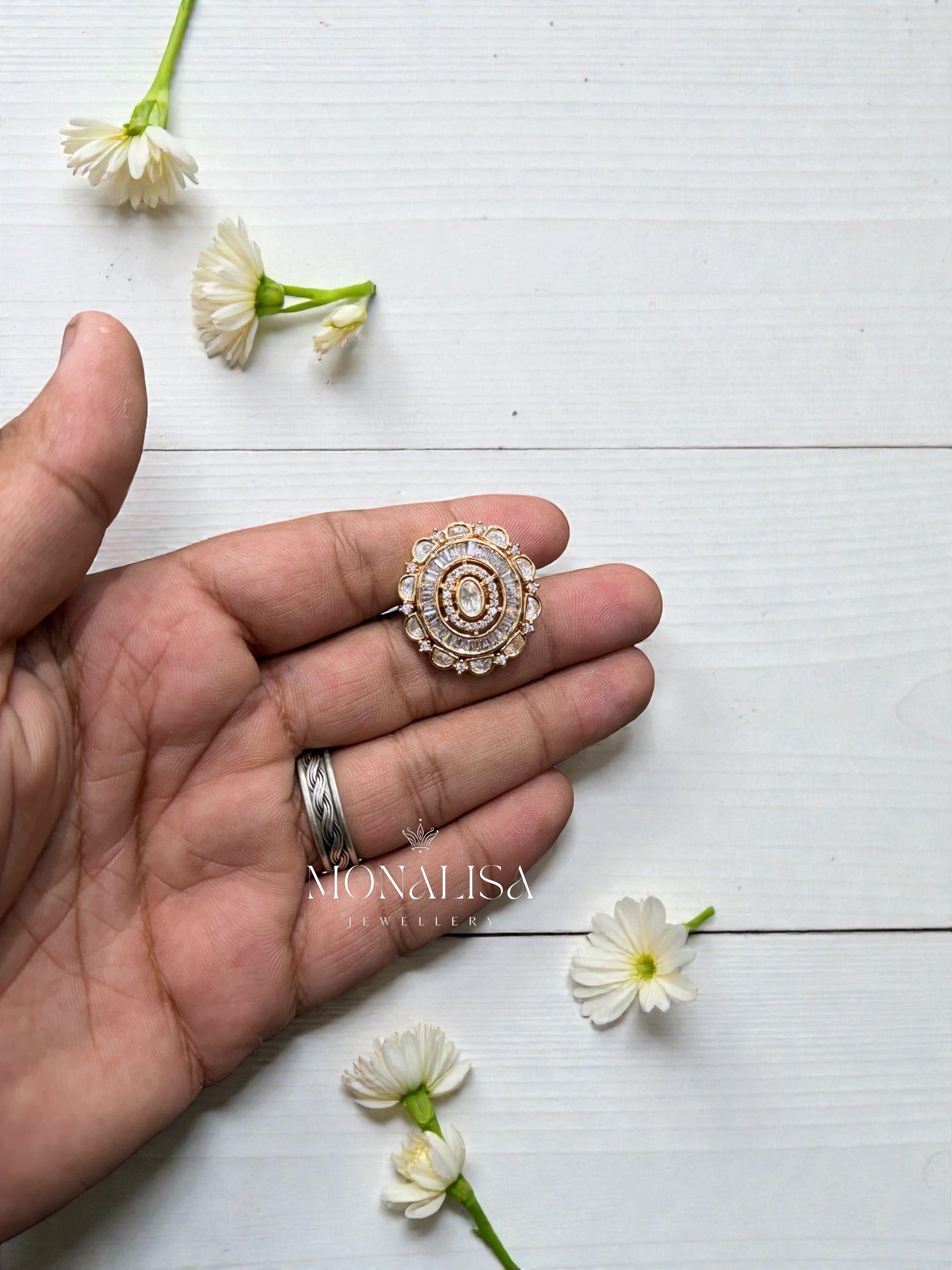 Kriti Polki Designer Ring