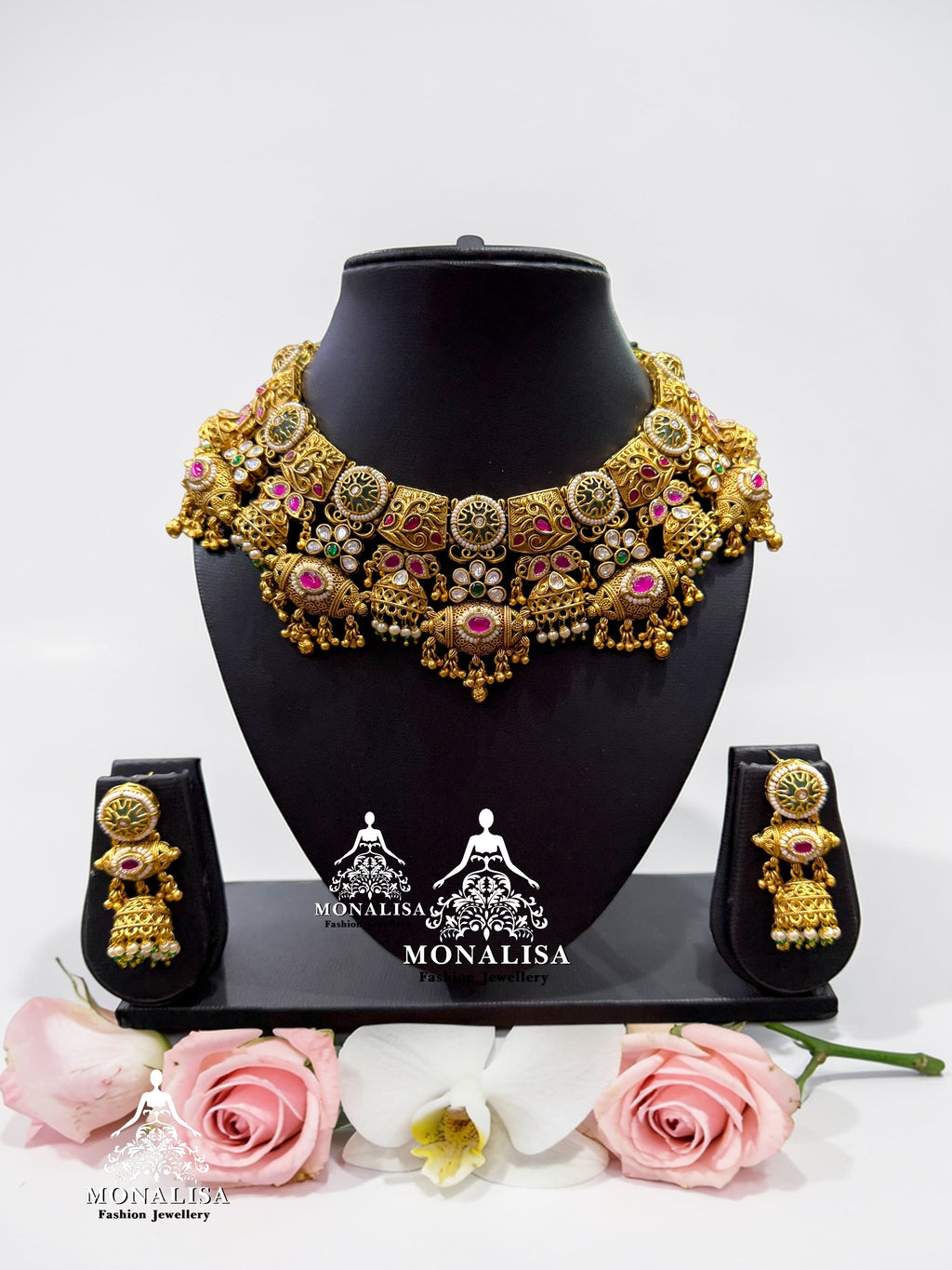 Madhuva Antique designer Necklace Set