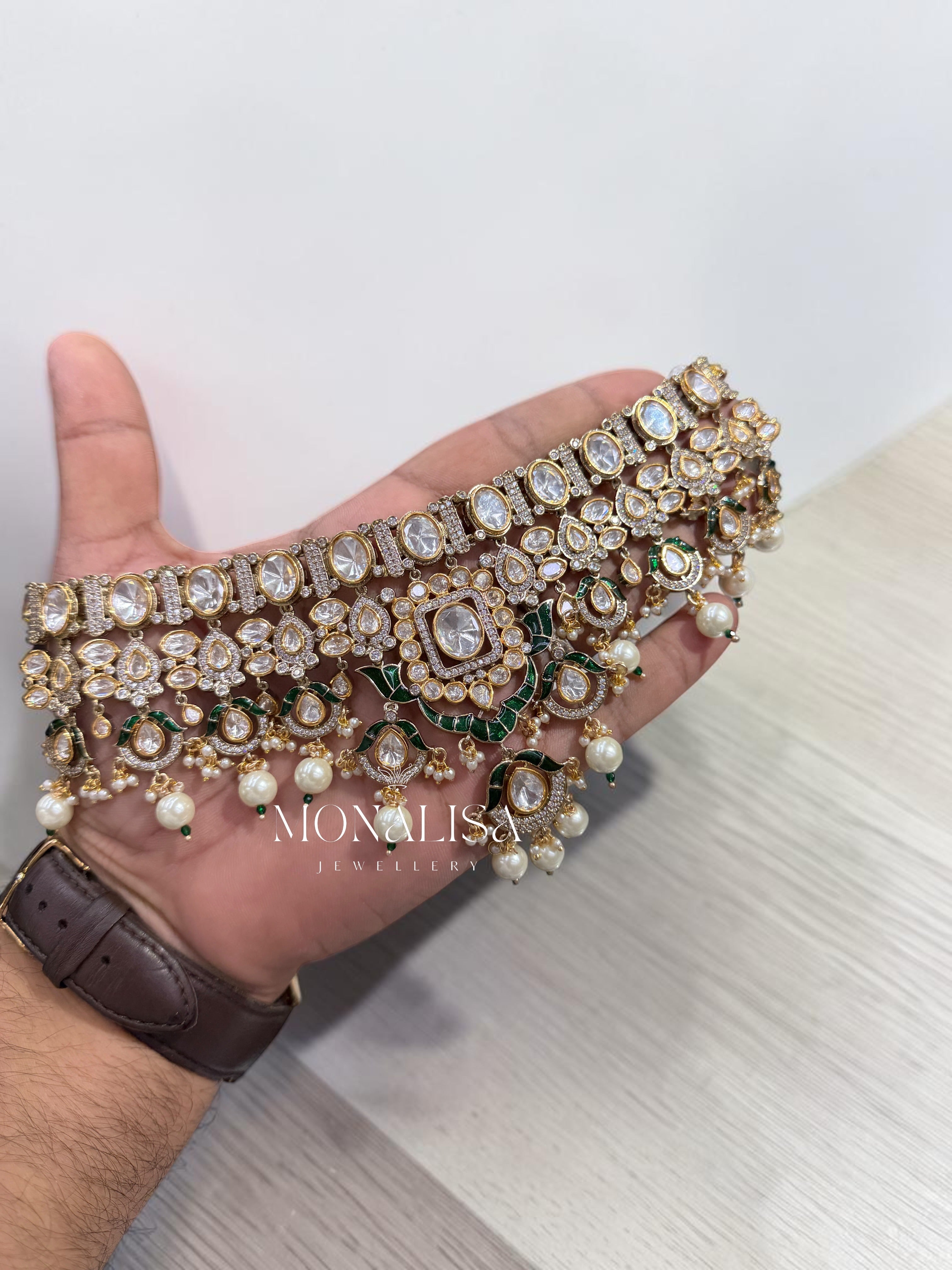 Kashwini Polki Designer Necklace Set